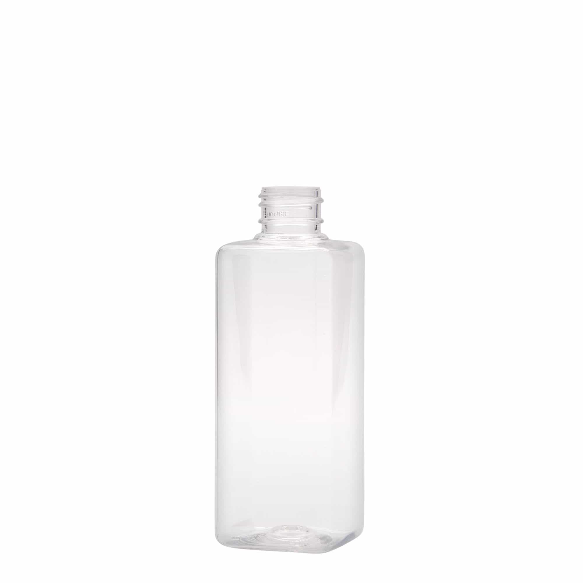 200 ml-es PET-palack 'Karl', négyzet alakú, műanyag, szájnyílás: GPI 24/410