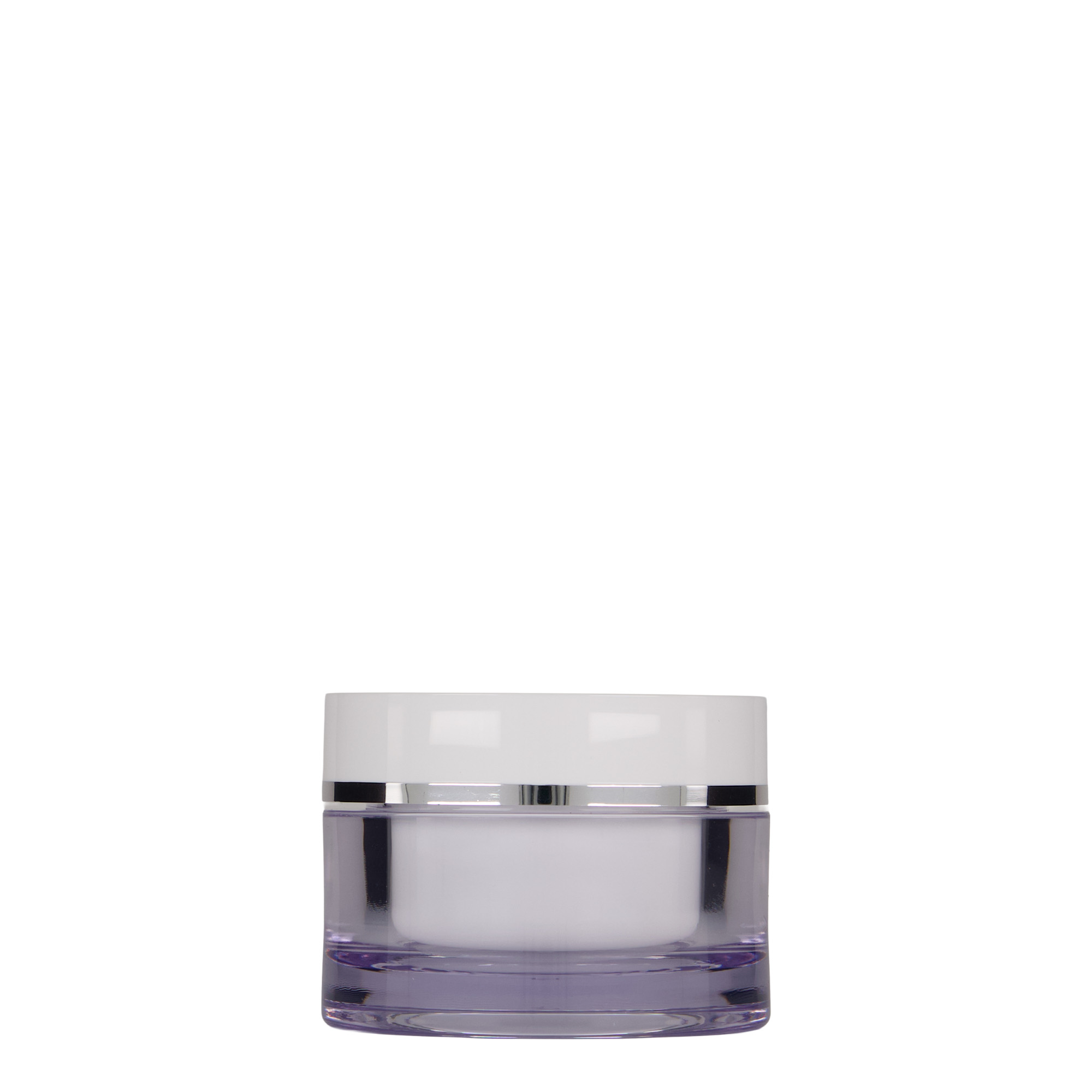 50 ml tégely, SAN műanyag, fehér, nyílás: csavarzár