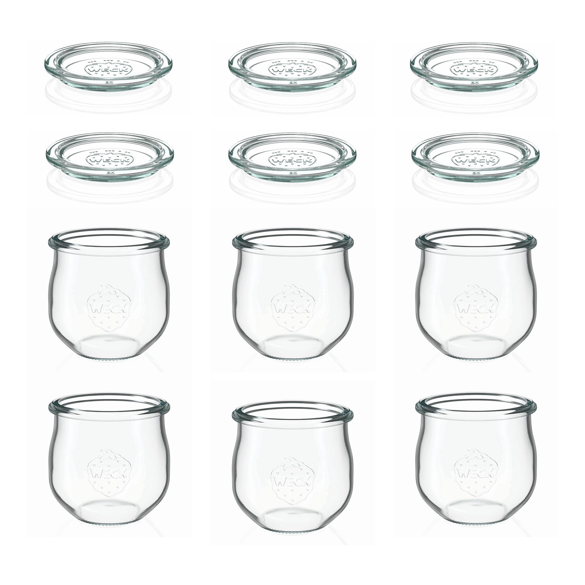 6x 370 ml WECK-tulipánüveg üvegfedéllel RR 80