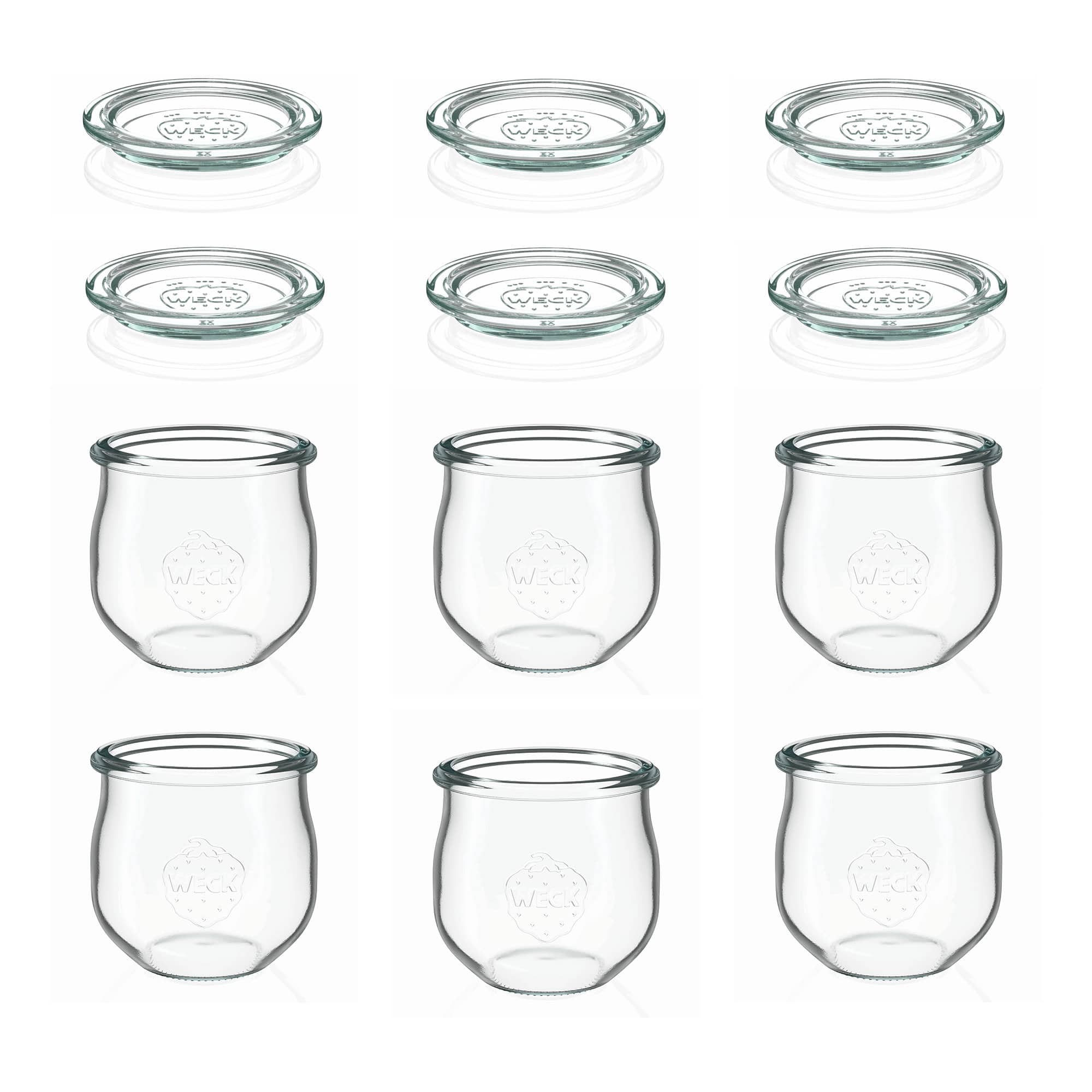 6x 370 ml WECK-tulipánüveg üvegfedéllel RR 80