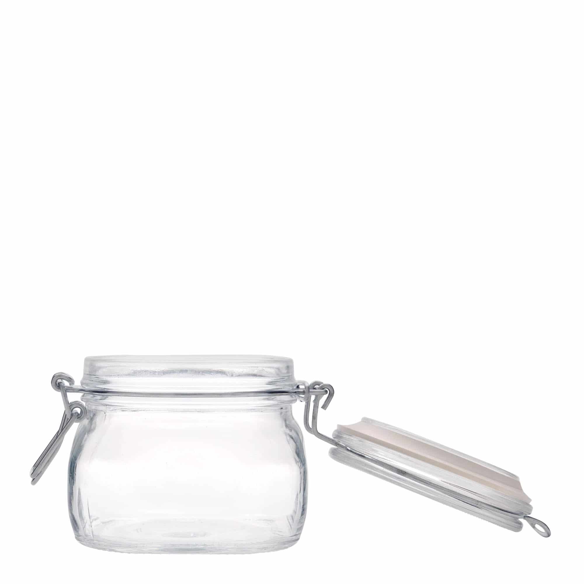 500 ml-es fémcsatos üveg 'Fido', négyzet alakú, szájnyílás: fémcsatos zár