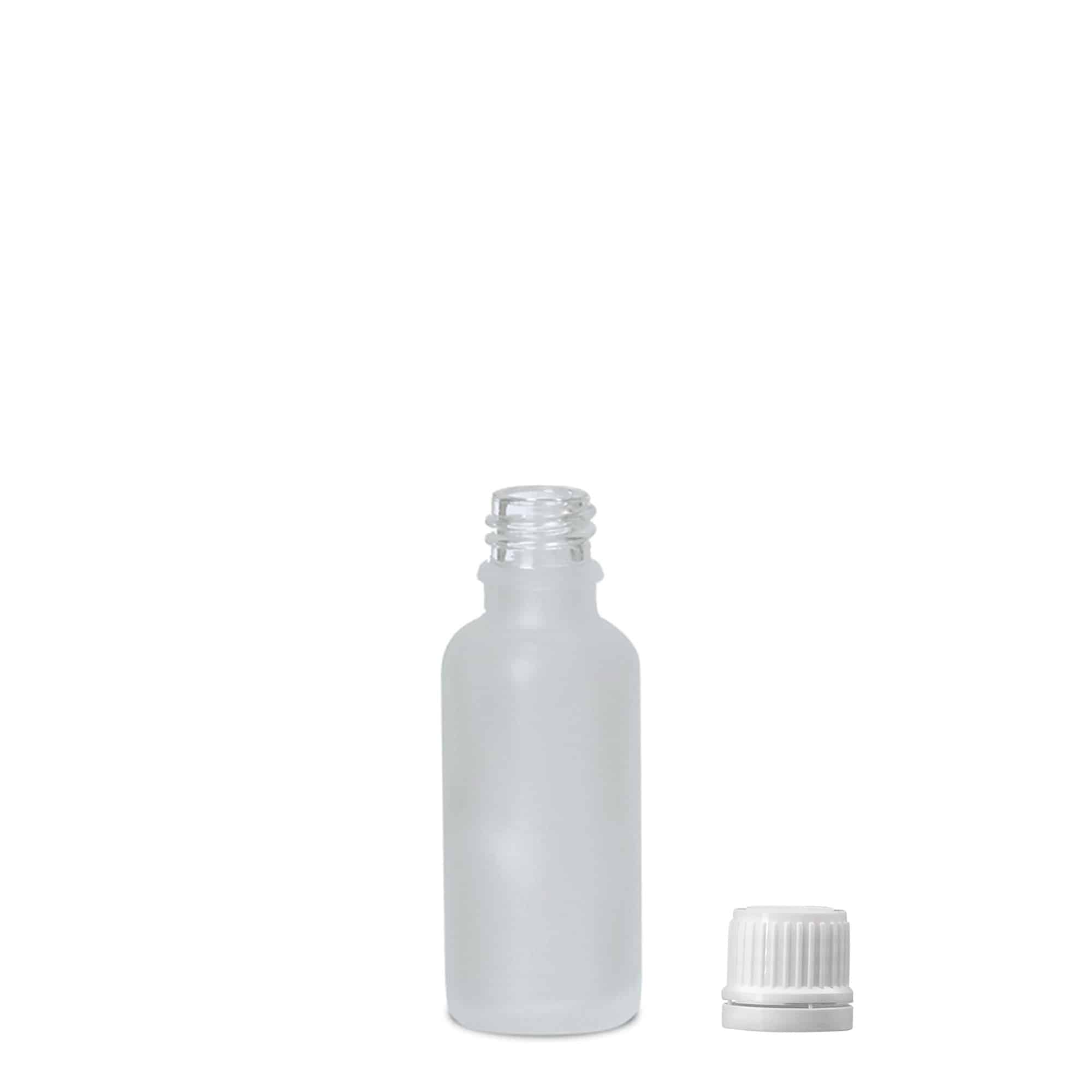 30 ml orvosi üveg, üveg, jegesített, nyílás: DIN 18