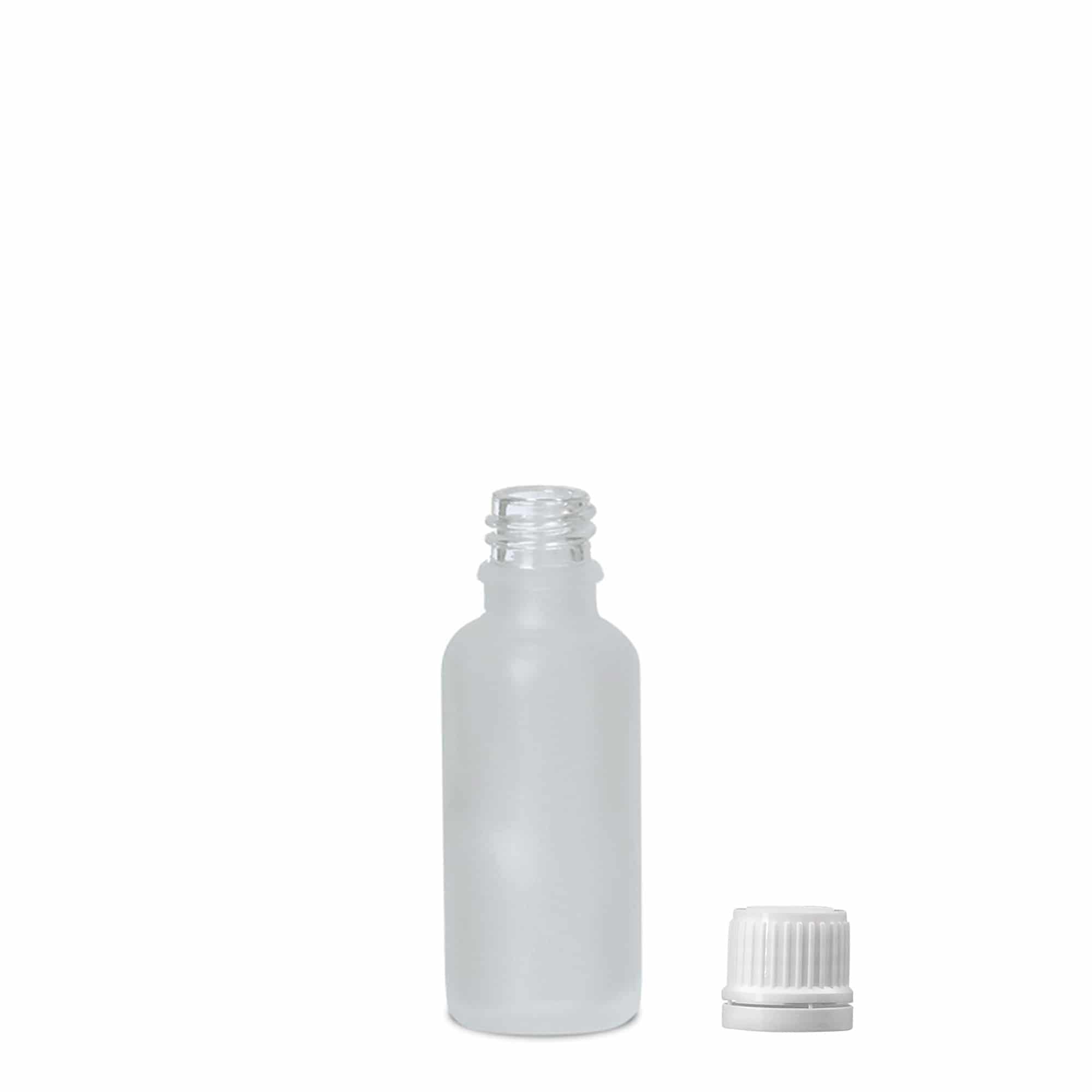 30 ml orvosi üveg, üveg, jegesített, nyílás: DIN 18