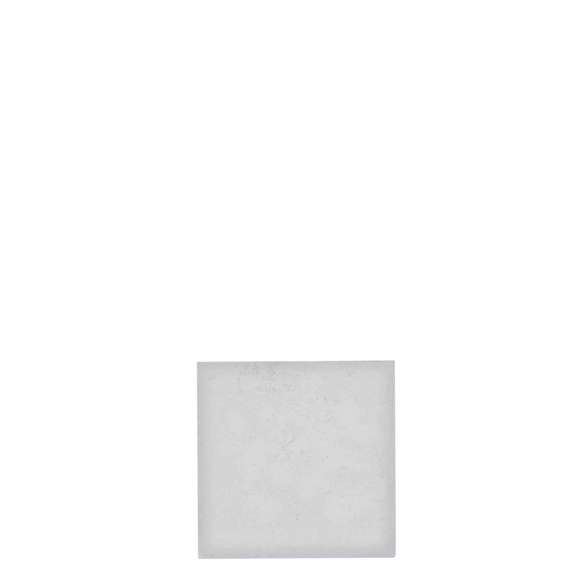 Címke ónból 'Áfonya', négyzet alakú, fém, ezüst