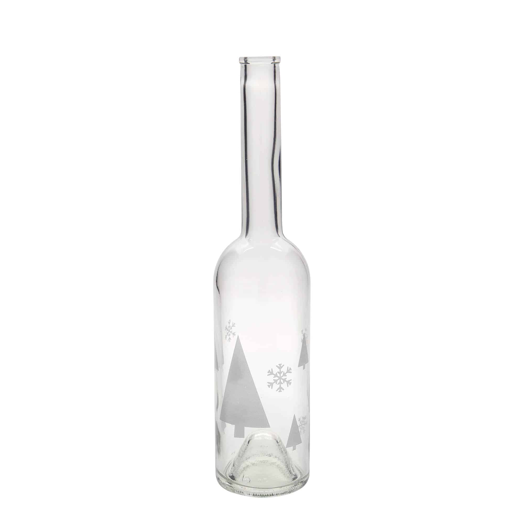500 ml-es üvegpalack 'Opera', motívum: Hópehely, szájnyílás: parafadugó
