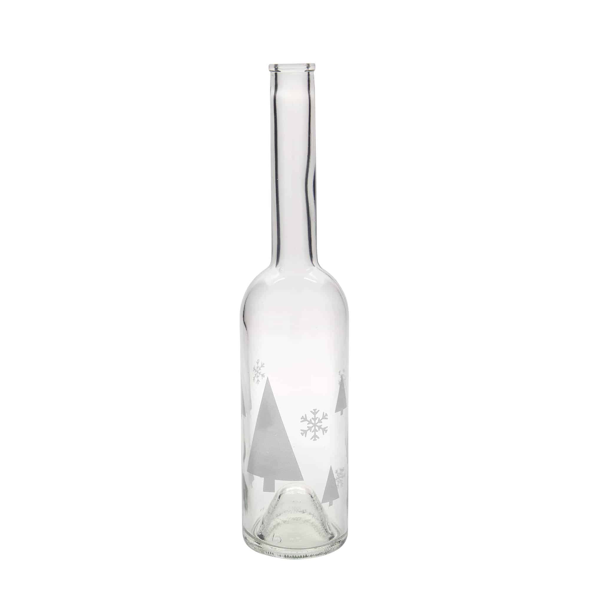500 ml üvegpalack 'Opera', motívum: hópelyhek, nyílás: parafa