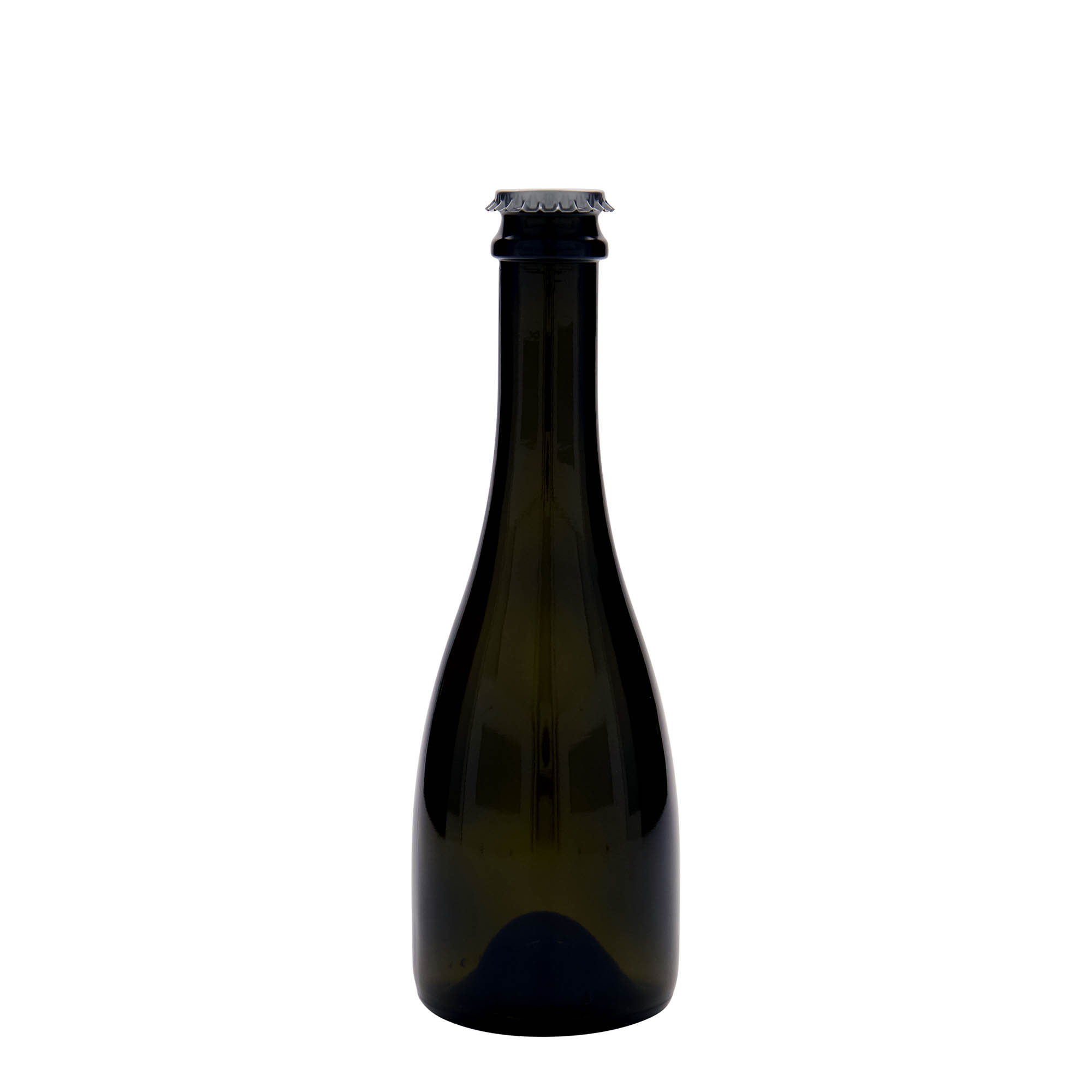 330 ml sör-/pezsgősüveg 'Tosca', üveg, antikzöld, nyak: csavaros kupak