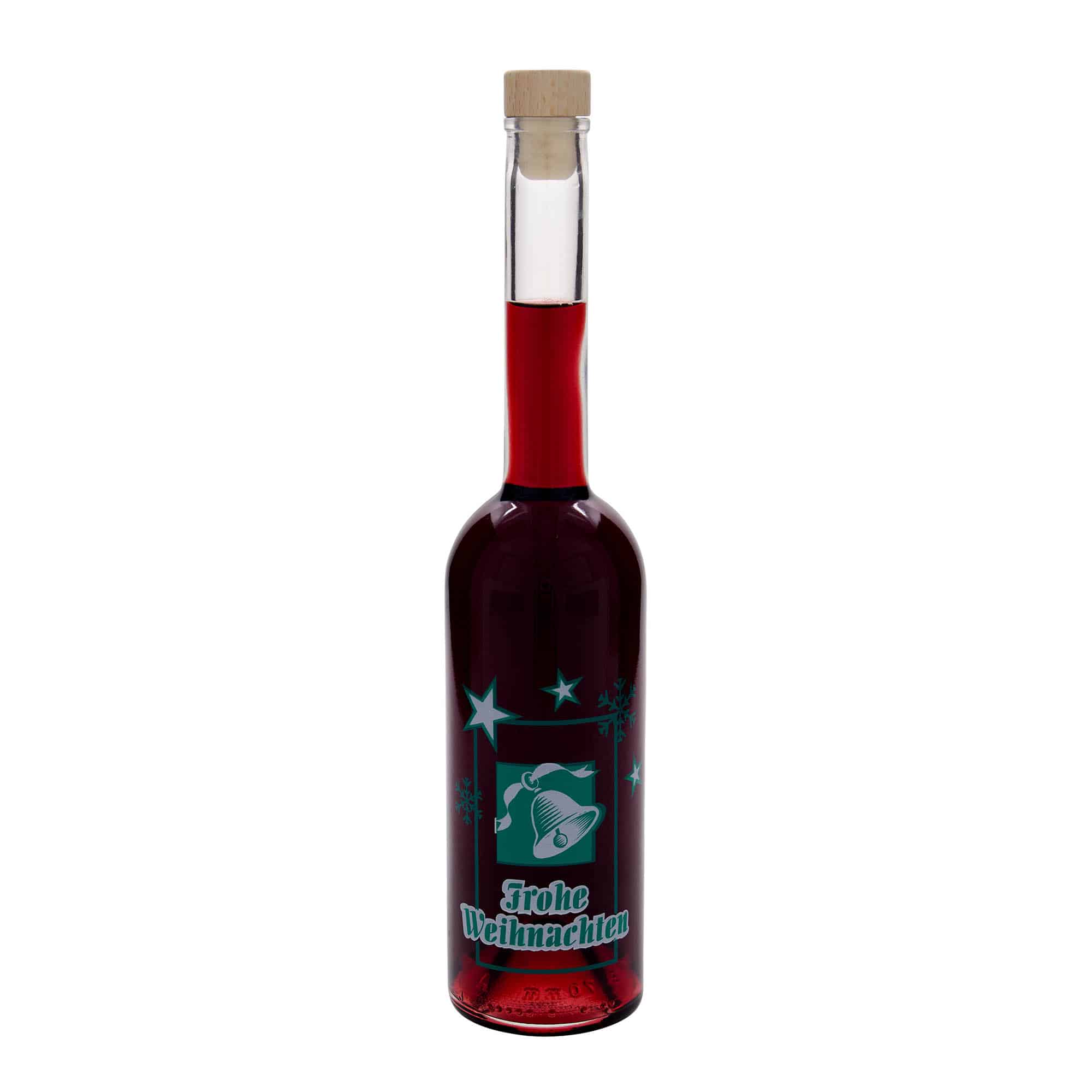 500 ml-es üvegpalack 'Opera', motívum: Boldog Karácsonyt, szájnyílás: parafadugó