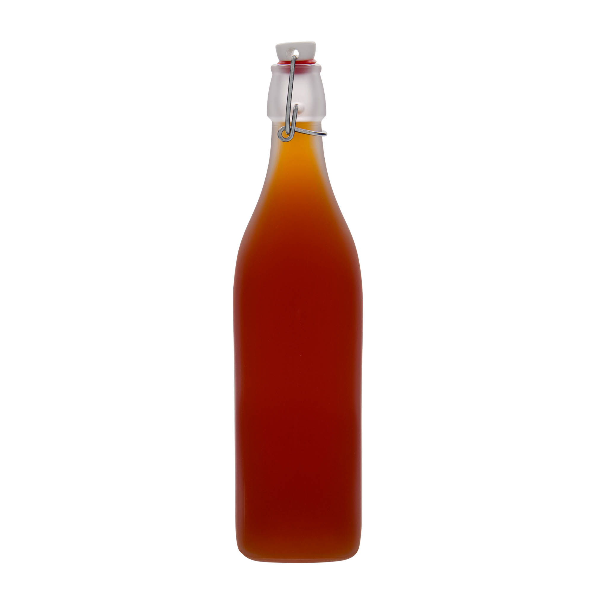1.000 ml üvegpalack 'Swing, négyzet alakú, jégfagyott, nyílás: patentzár
