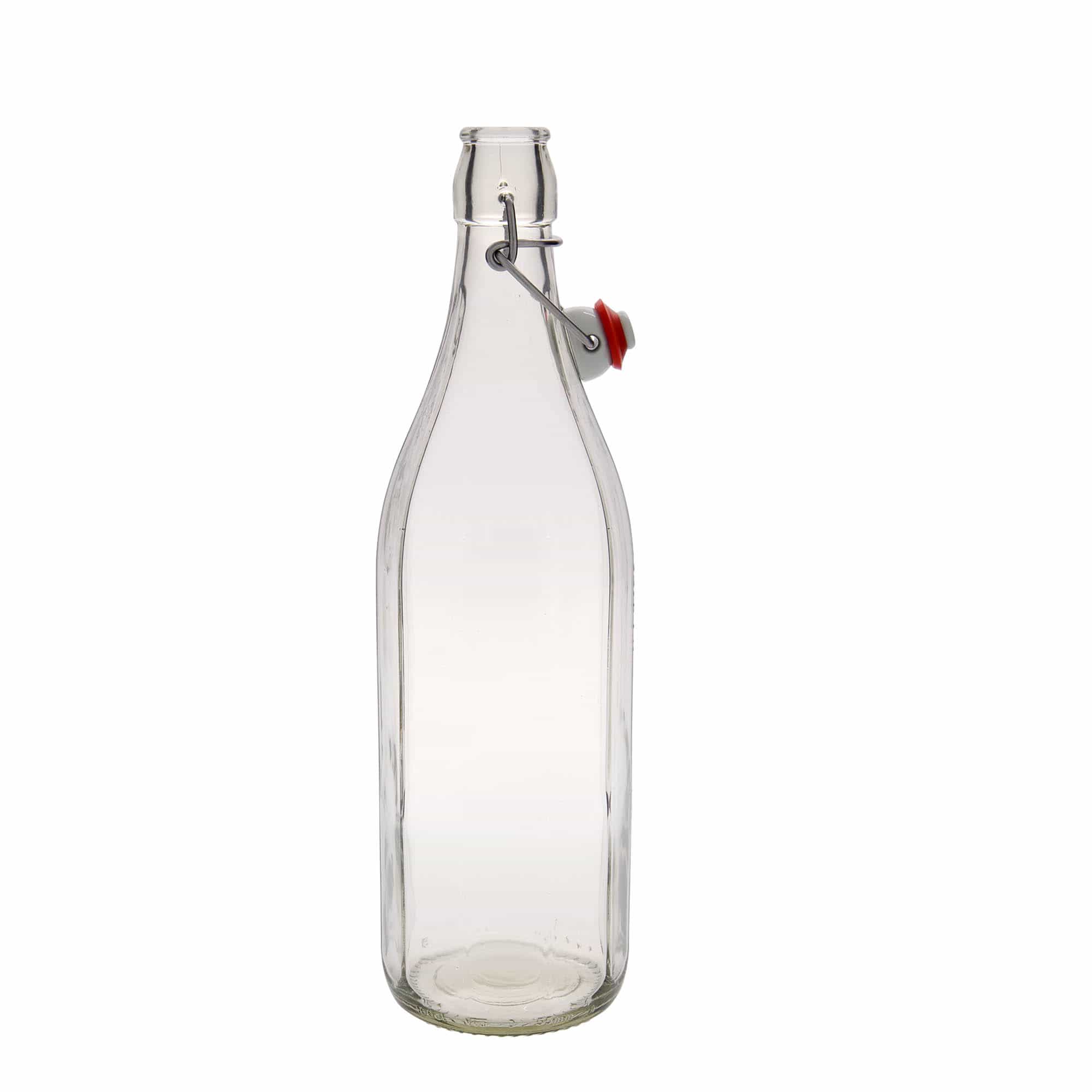1.000 ml üvegpalack 'Bravo' #, tízszögletű, nyílás: kampós zár