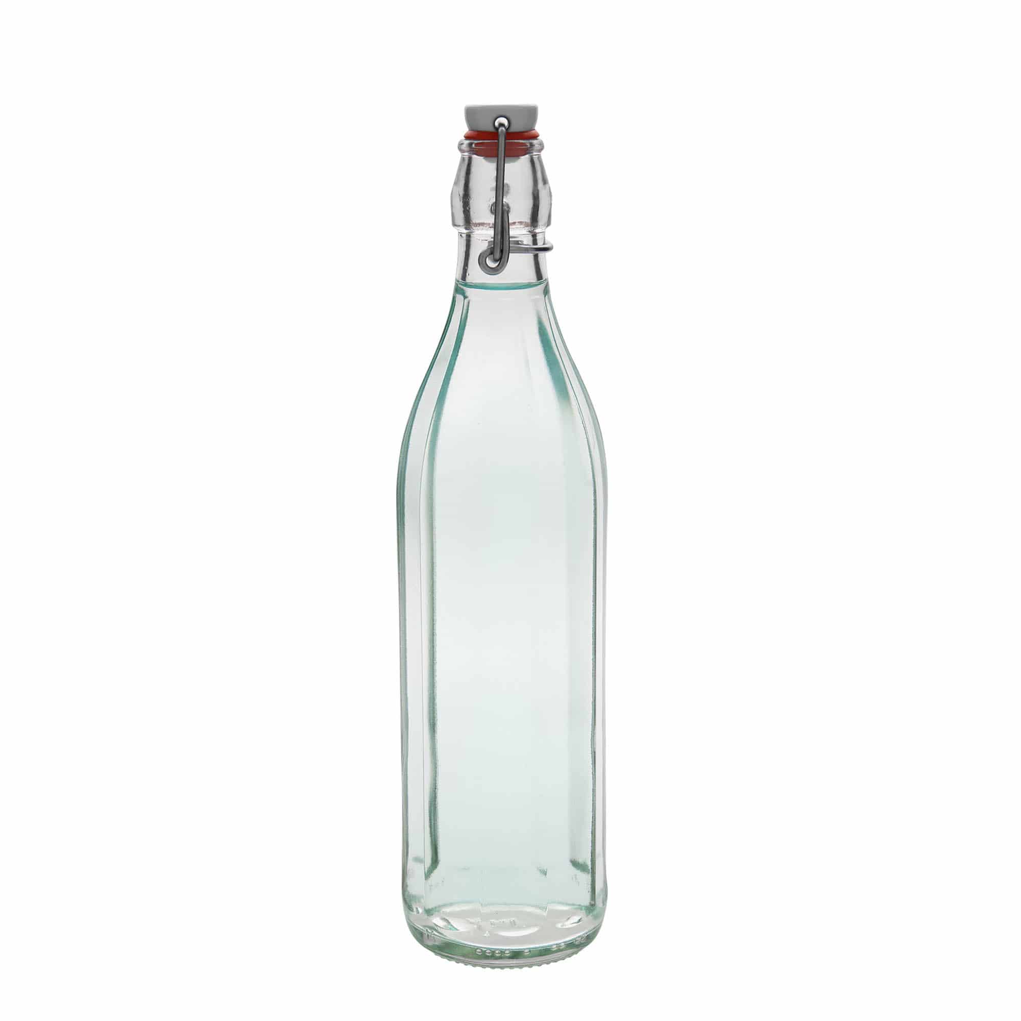 750 ml üvegpalack 'Bravo', tízszögletű, nyak: patentzár