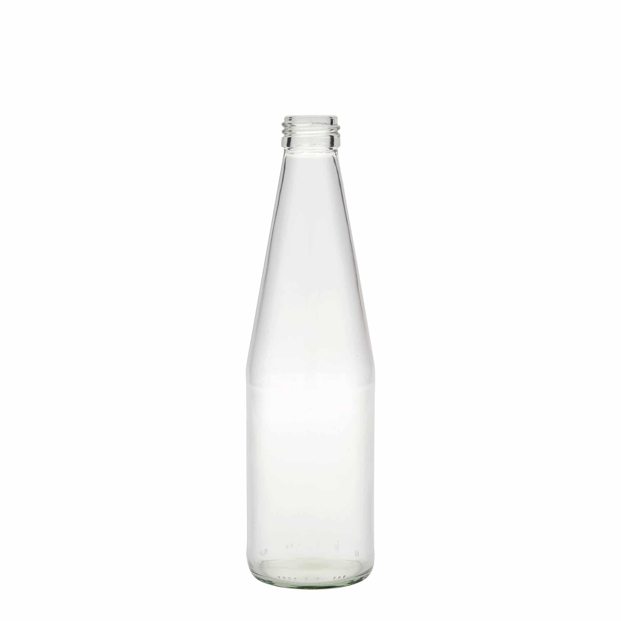 330 ml univerzális palack sárgarépa formában, üveg, nyílás: PP 28