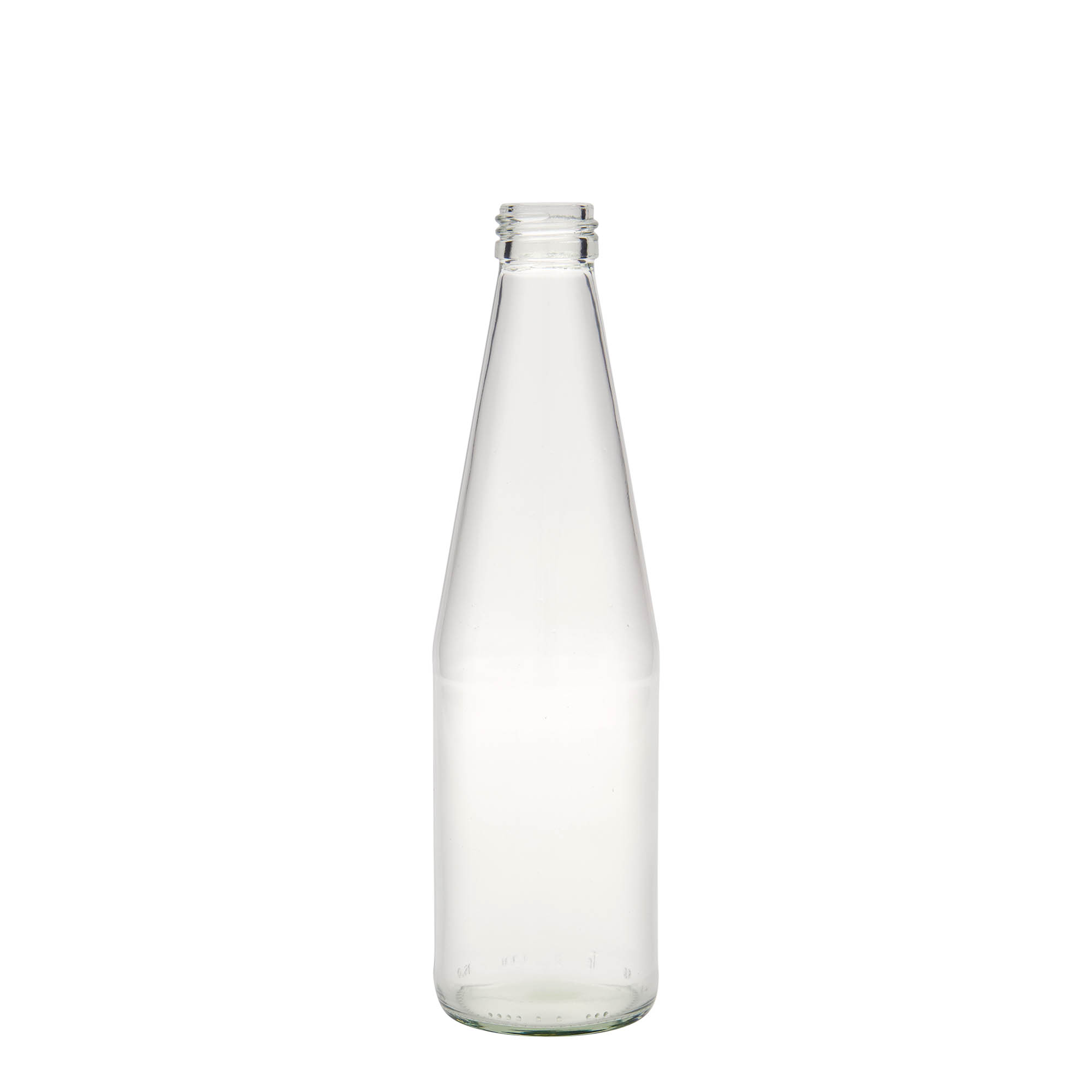 330 ml univerzális palack sárgarépa formában, üveg, nyílás: PP 28