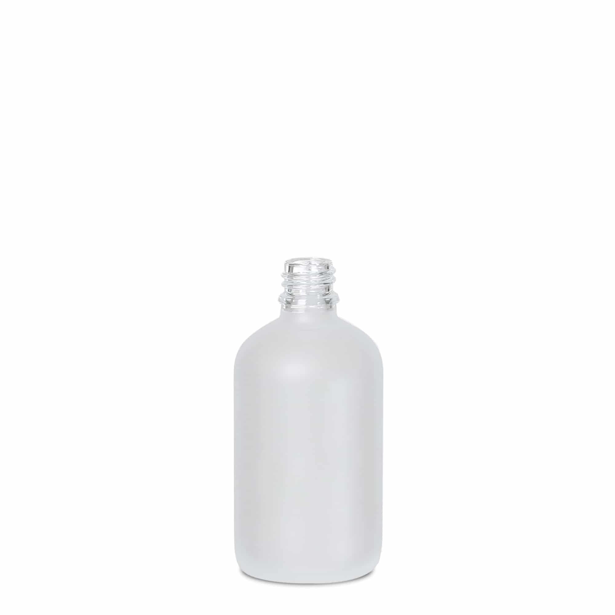 100 ml orvosi üveg, üveg, jegesített, nyílás: DIN 18