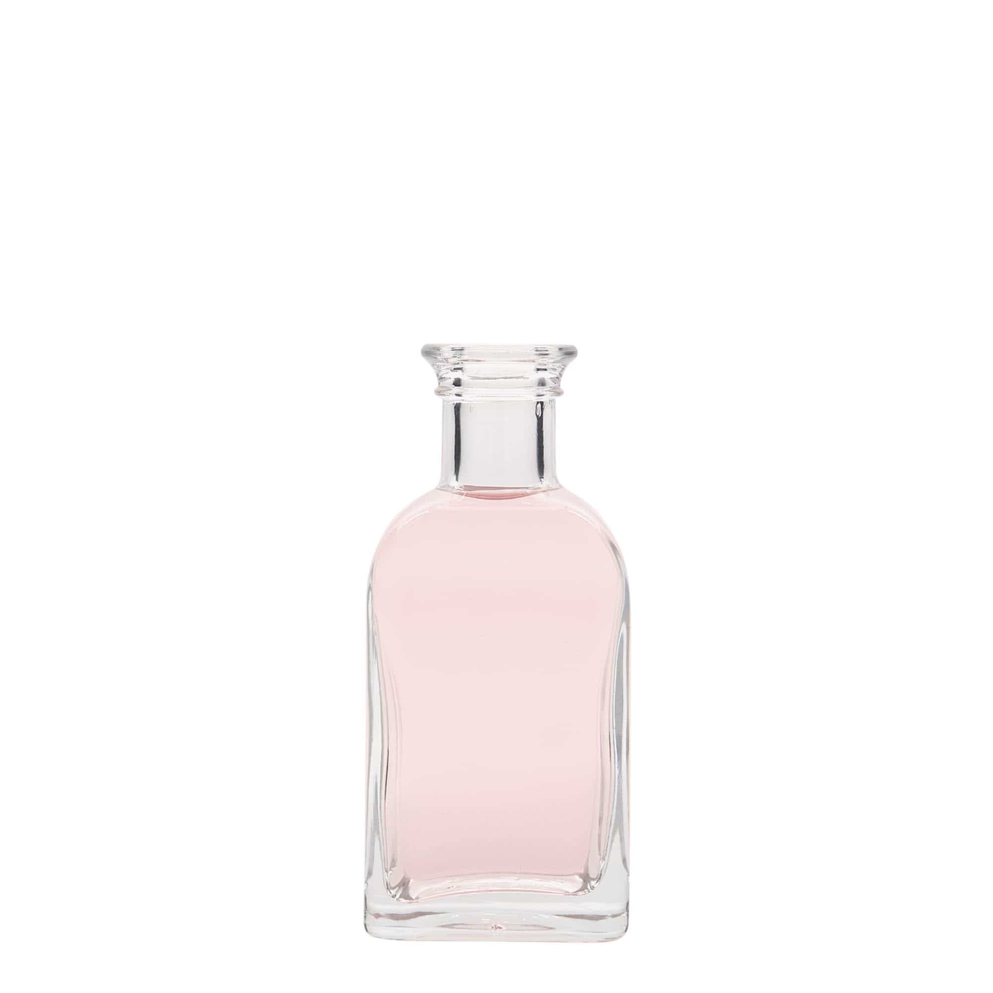 100 ml-es patikai üvegpalack Carré, négyzet alakú, szájnyílás: parafadugó