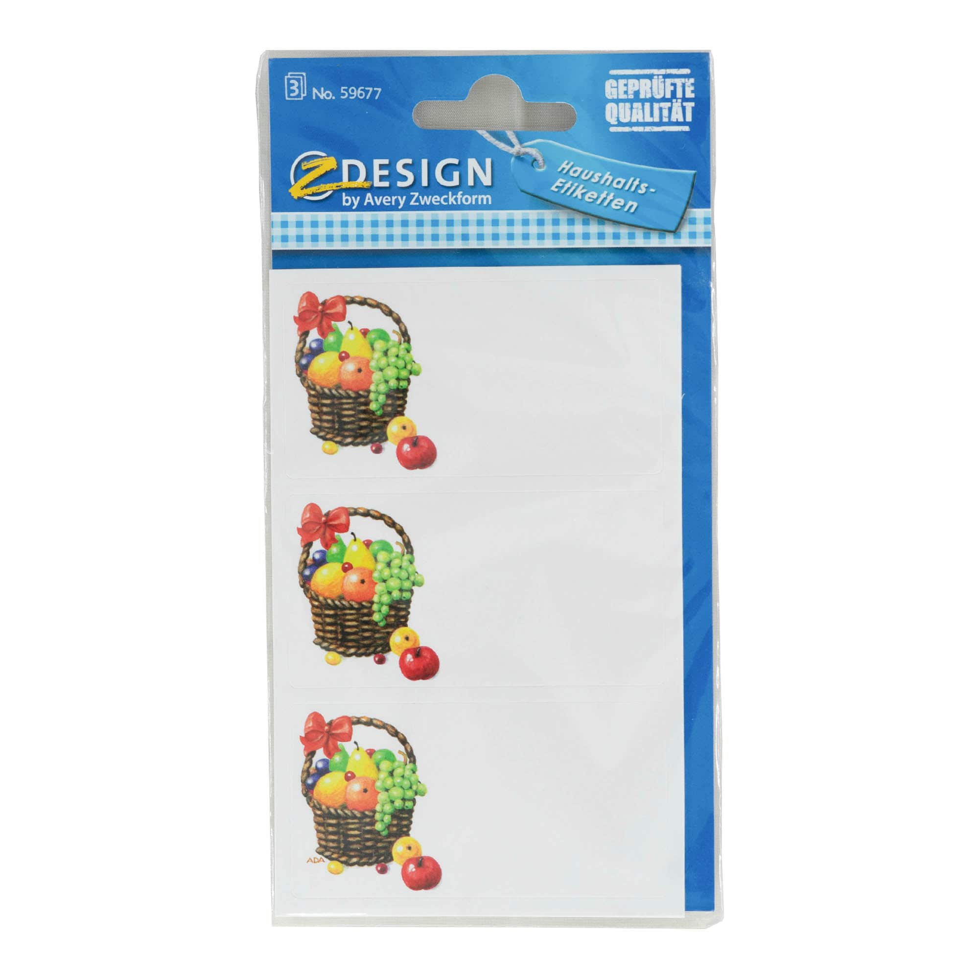 Zweckform címkék 'Gyümölcskosár', téglalap alakú, papír, többszínű