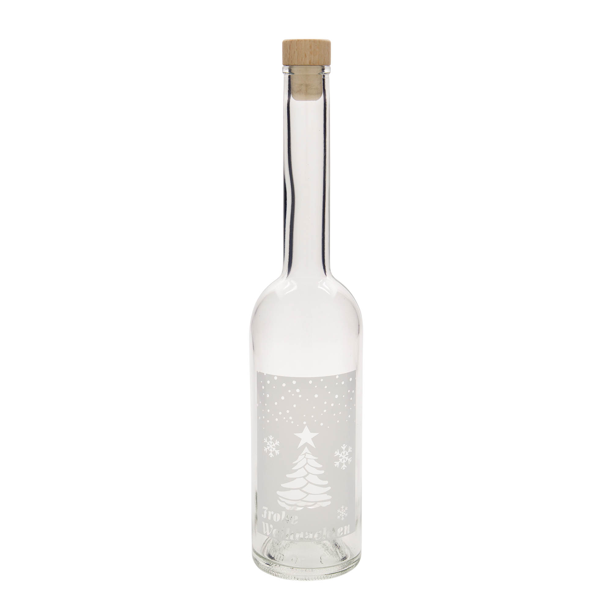 500 ml üvegpalack 'Opera', motívum: Fehér karácsony, nyak: parafa 500 ml üvegpalack 'Opera', motívum: Fehér karácsony, nyak: parafa