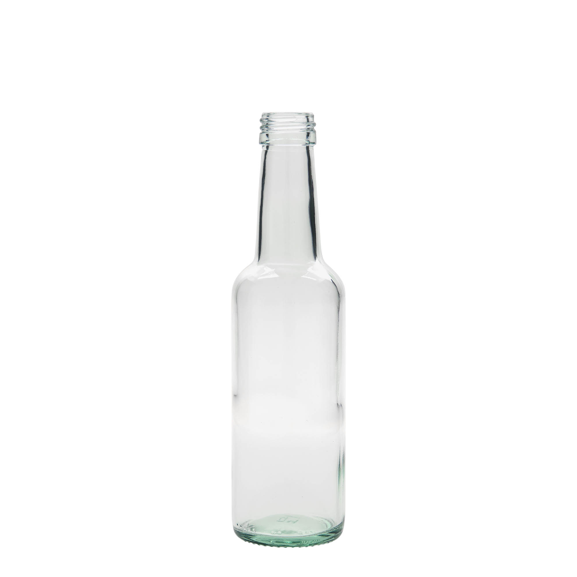 250 ml üvegpalack egyenes nyakkal, nyílás: PP 28