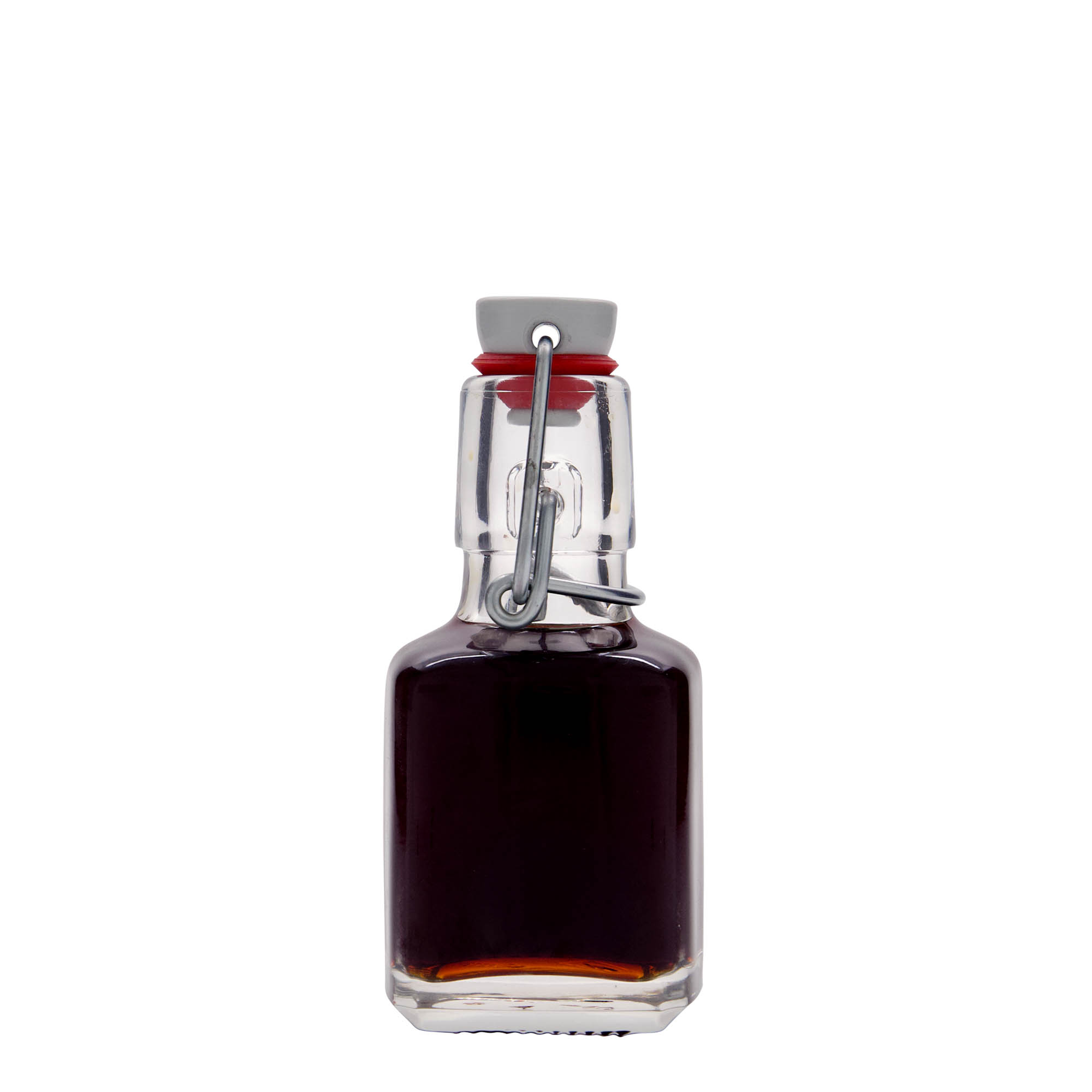 100 ml üvegpalack 'Kubica', négyzet alakú, nyílás: patentzár