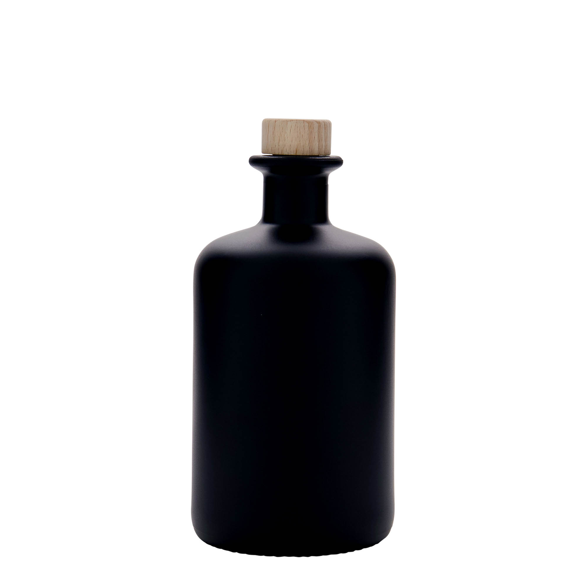 500 ml-es patikai üvegpalack, fekete, szájnyílás: parafadugó