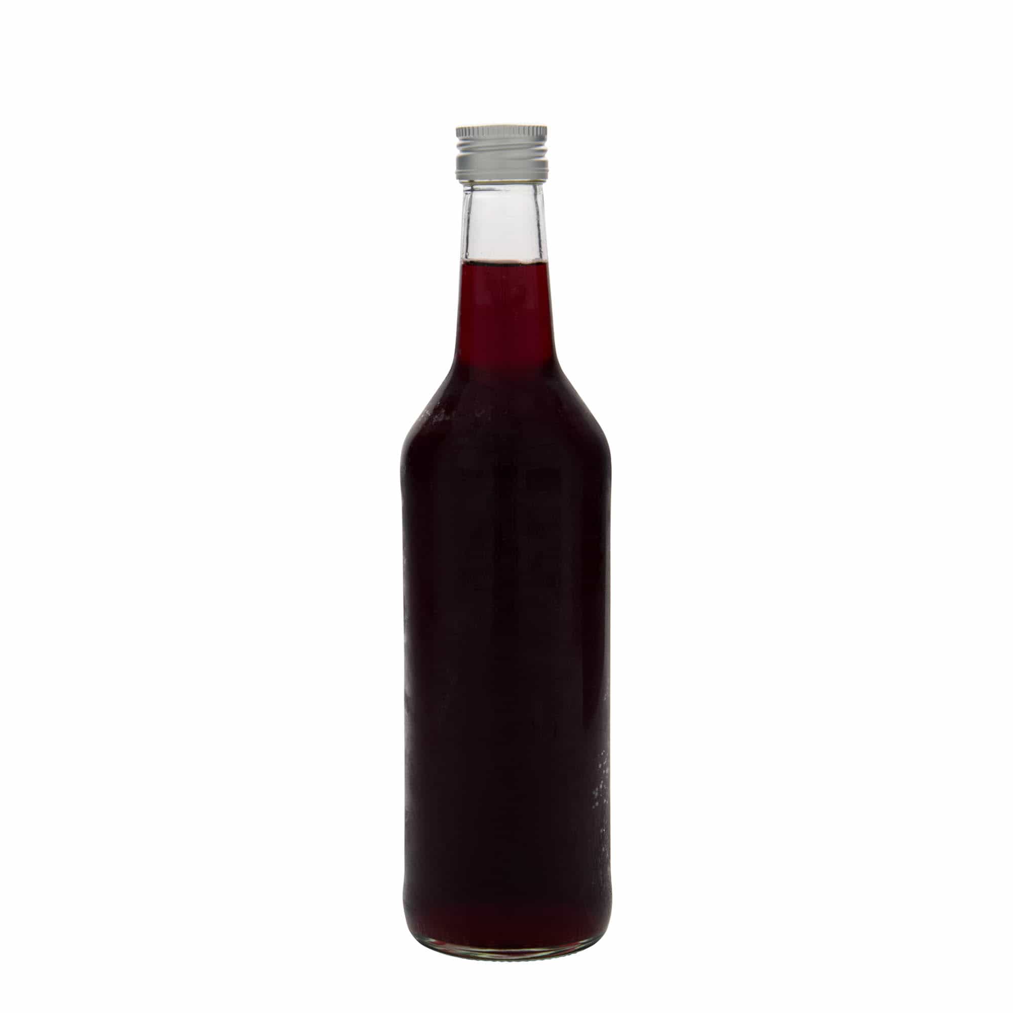 500 ml-es üvegpalack egyenes nyakú, szájnyílás: PP 28