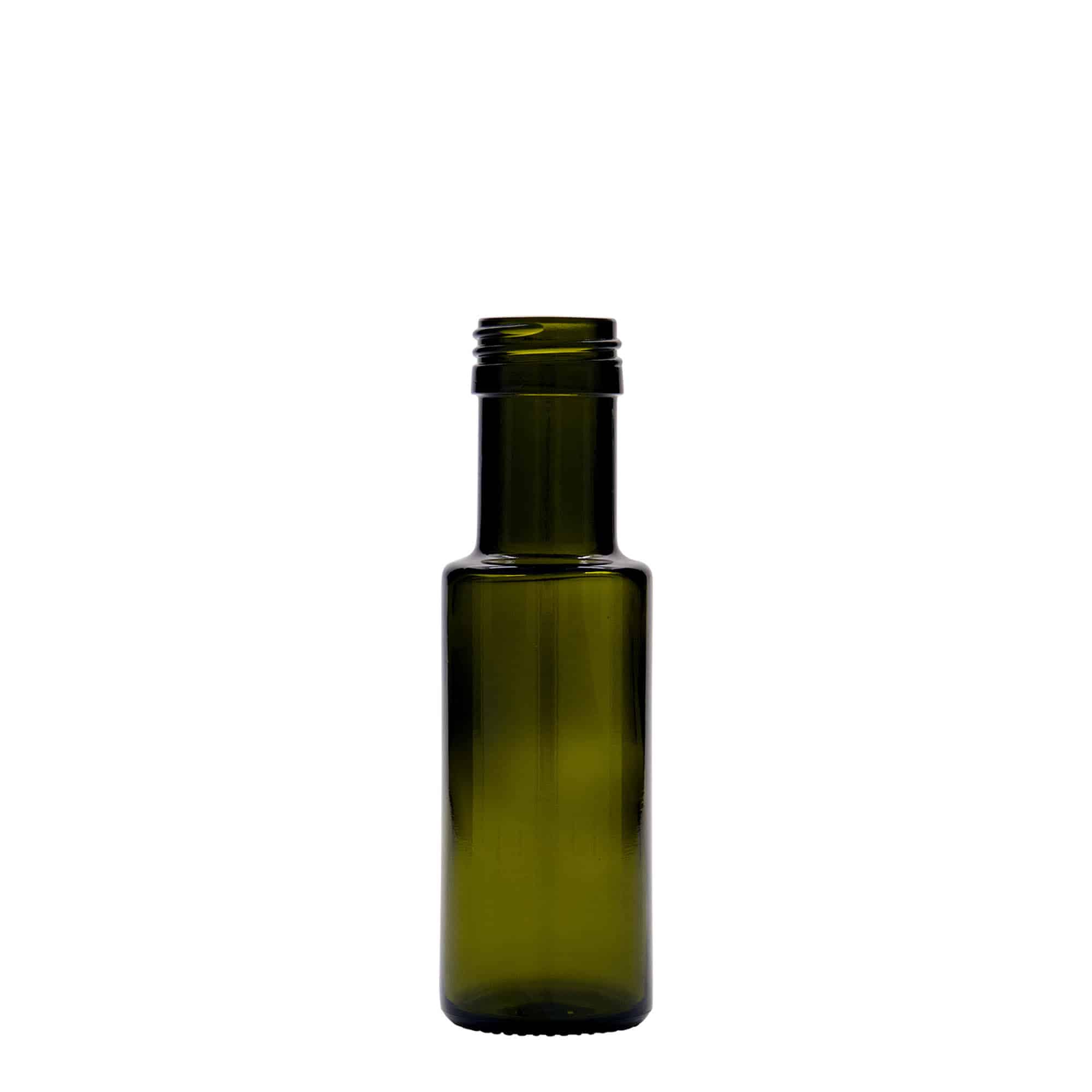 100 ml üvegpalack 'Dorica', antikzöld, nyak: PP 31,5
