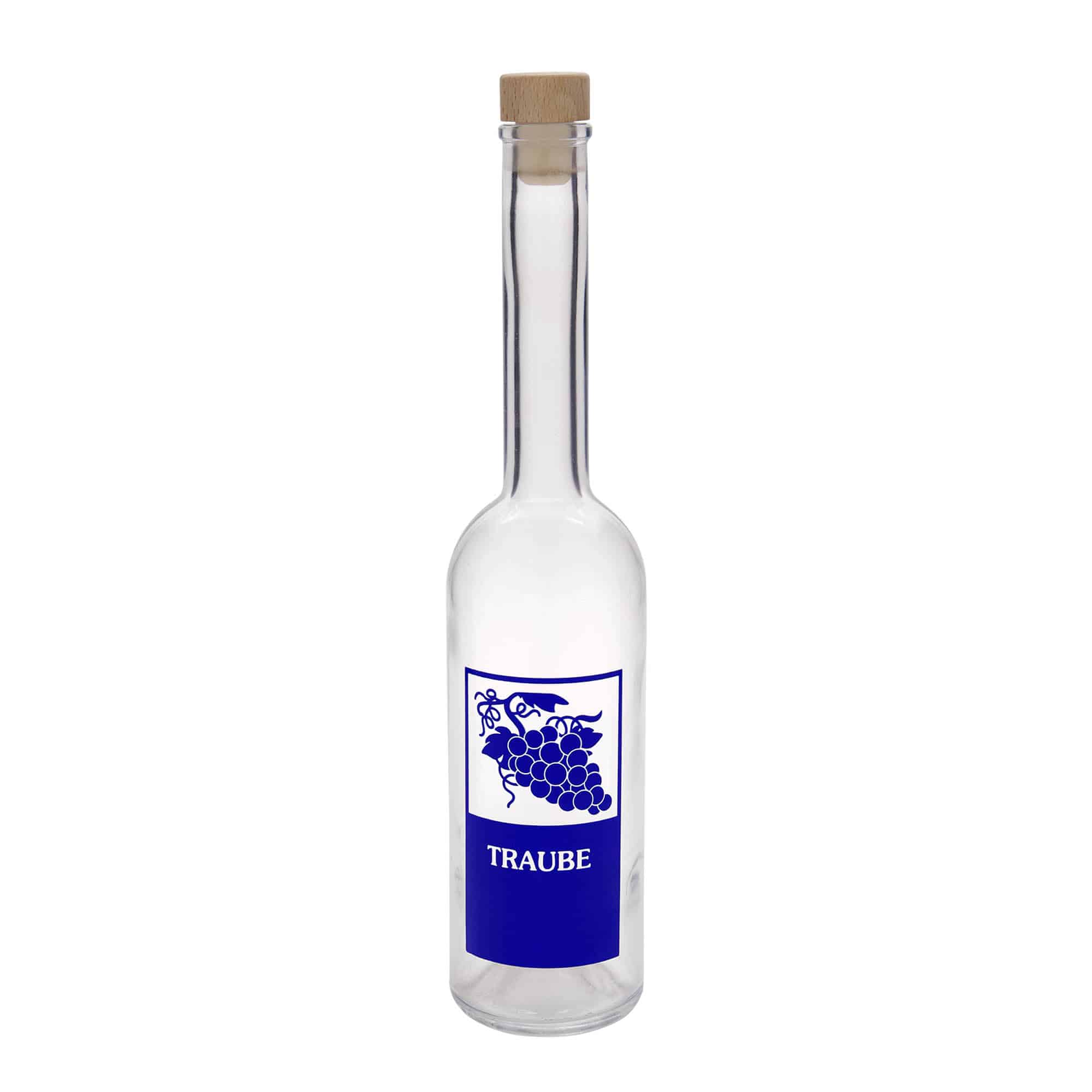 500 ml üvegpalack 'Opera', motívum: szőlő, nyak: parafa