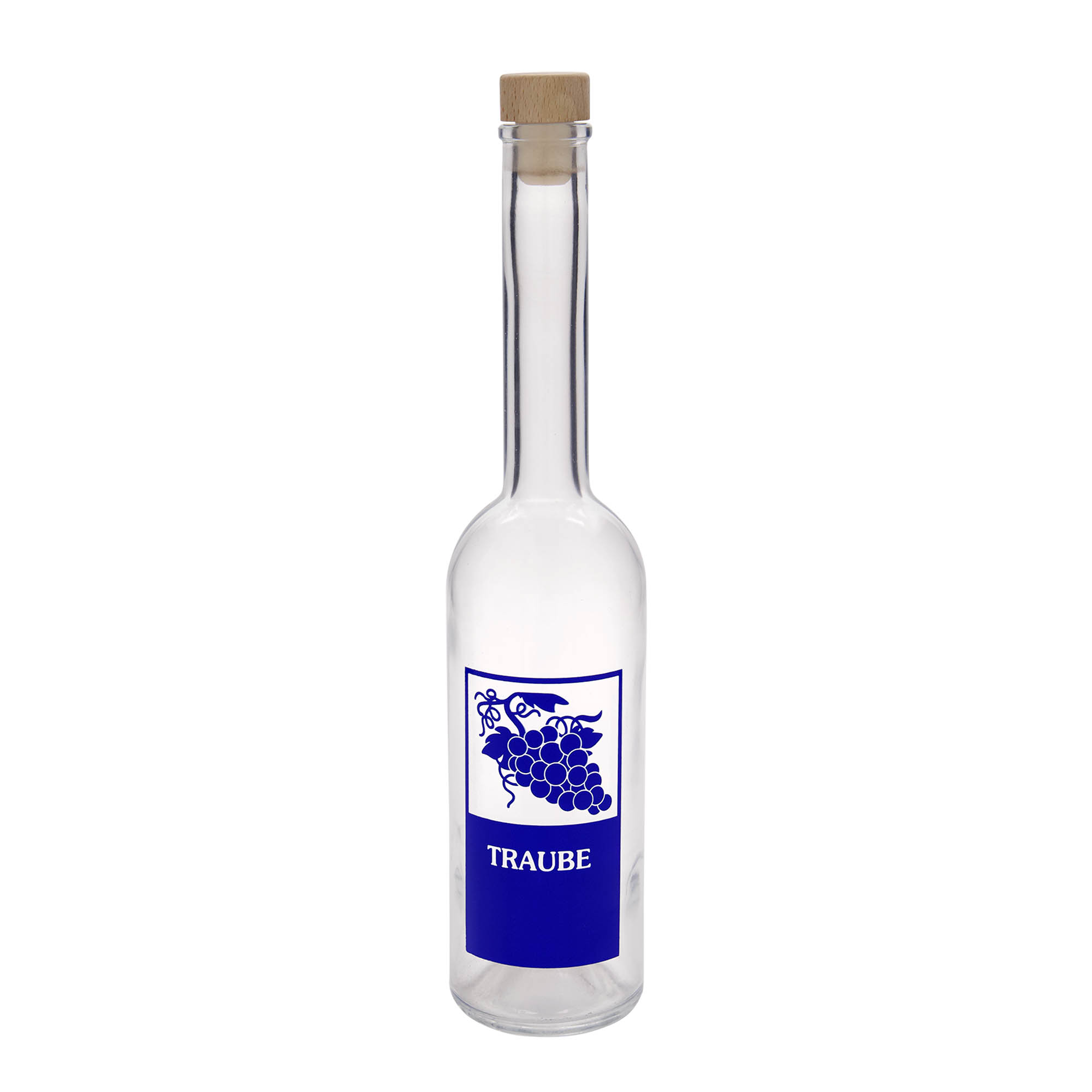 500 ml üvegpalack 'Opera', motívum: szőlő, nyak: parafa