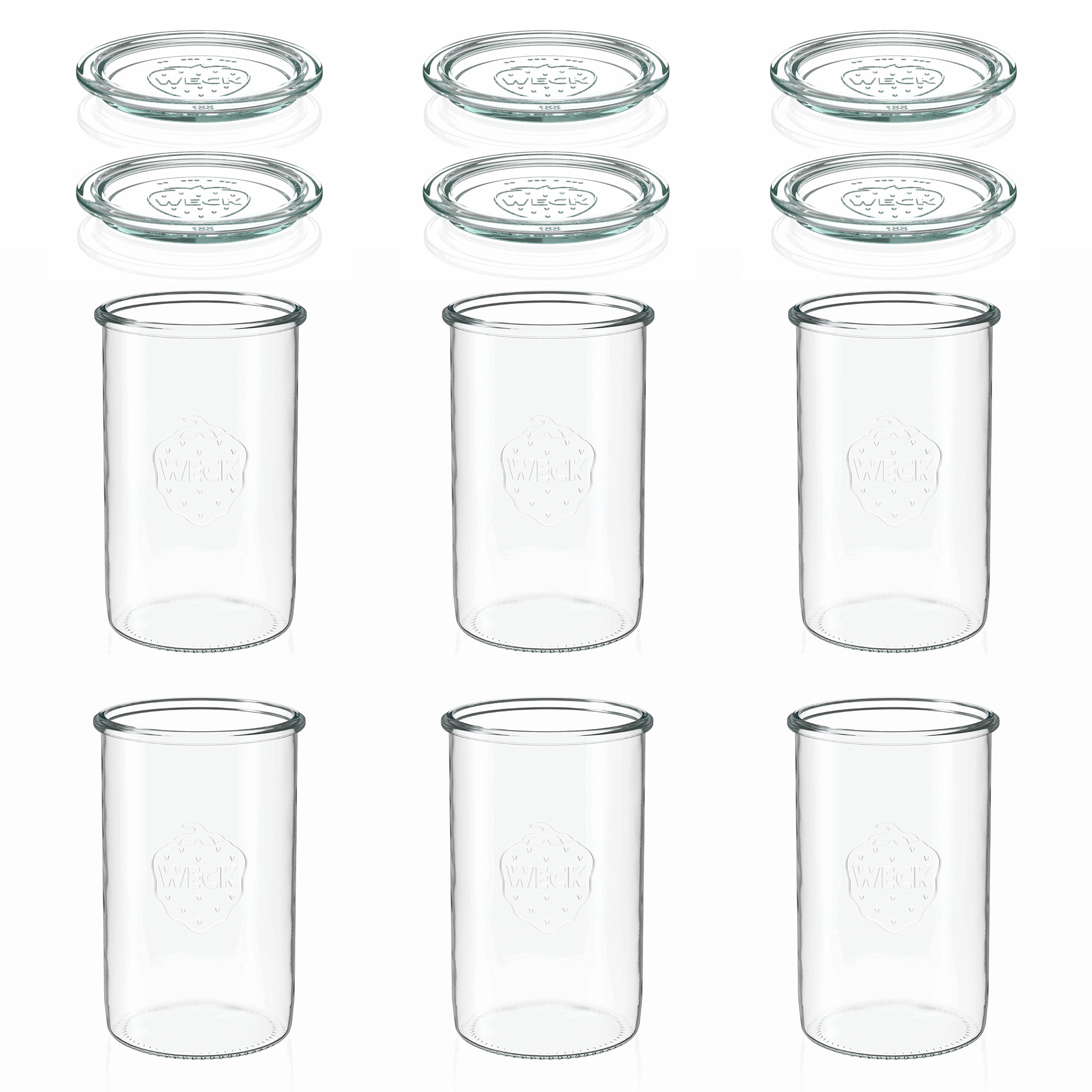 6x 1000 ml Felfordítható WECK-üveg üvegfedéllel RR 100