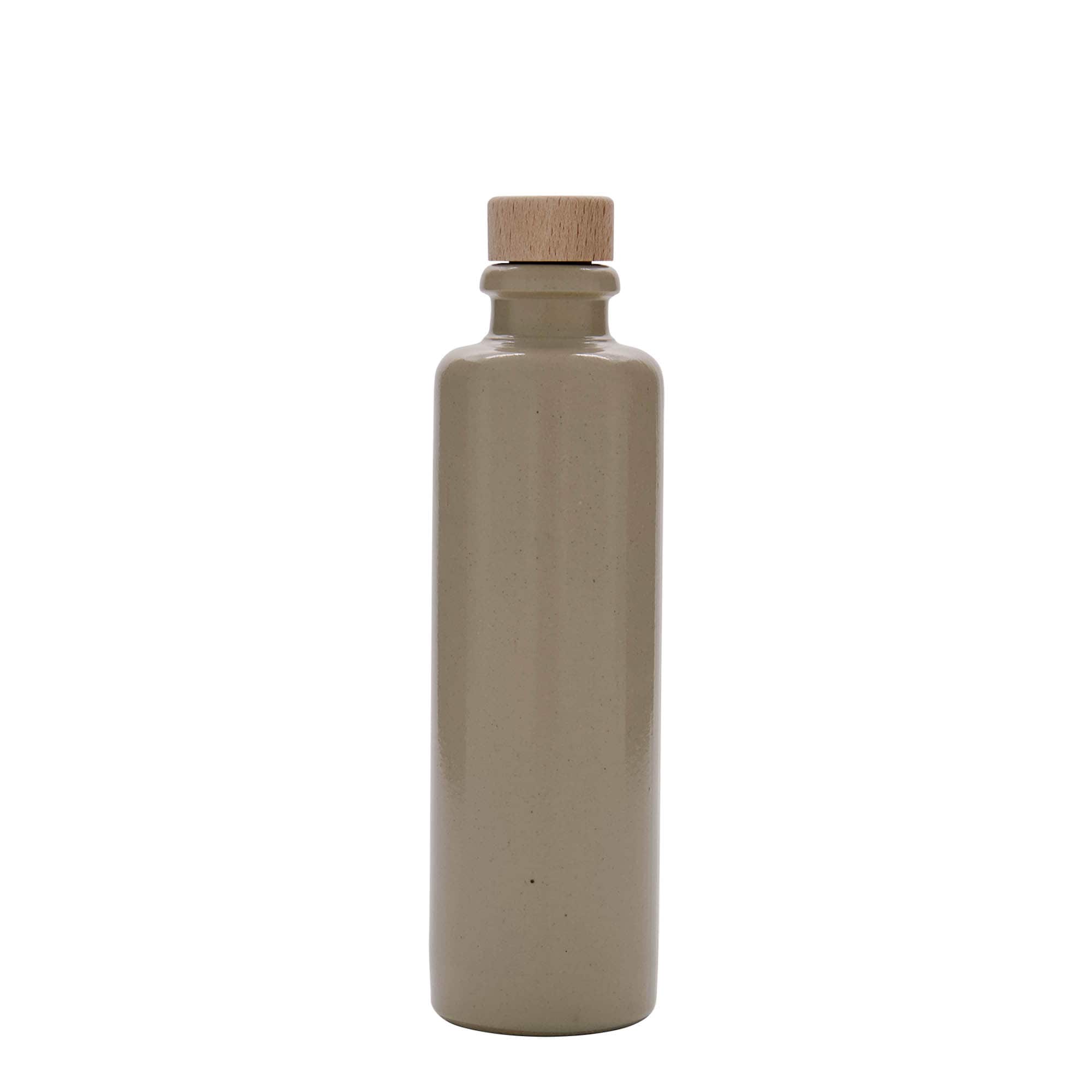 200 ml agyagedény, kőedény, bézs, száj: parafa