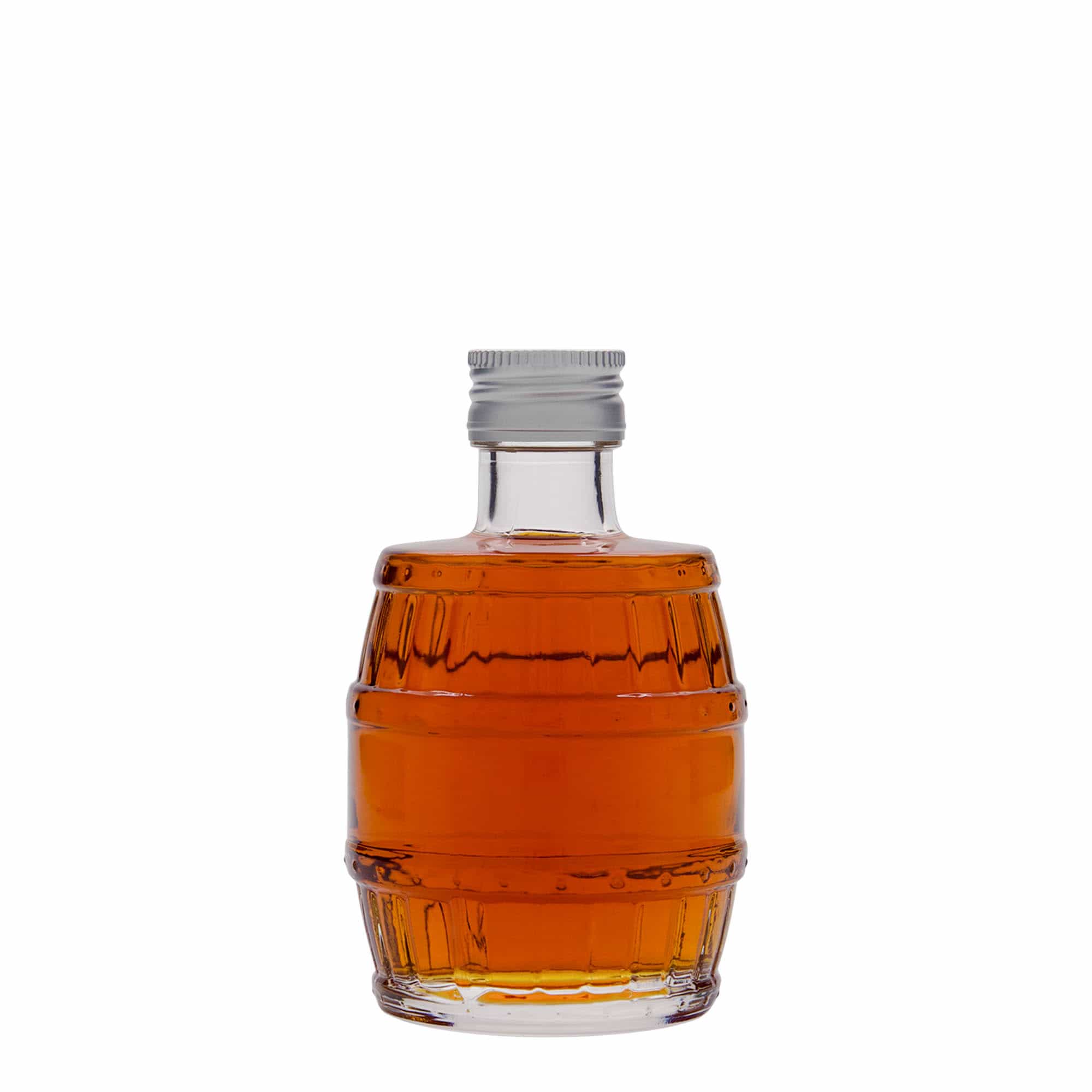 200 ml üvegpalack 'hordó', nyílás: PP 28