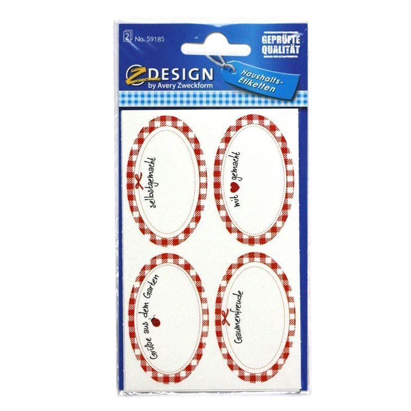 Zweckform címkék „Házi készítésű”, ovális, papír, több színű