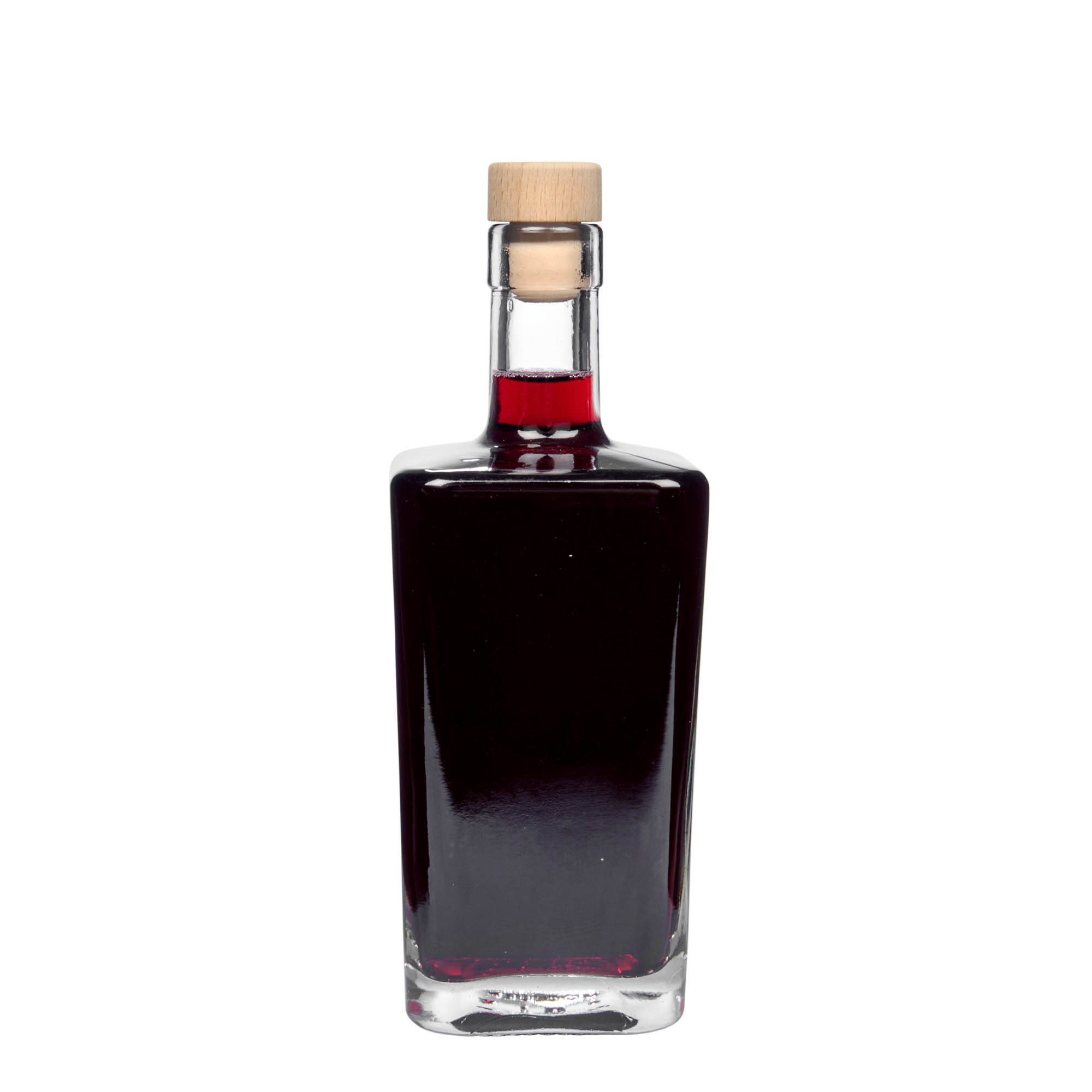 500 ml üvegpalack 'Noel', négyzet alakú, nyílás: parafa
