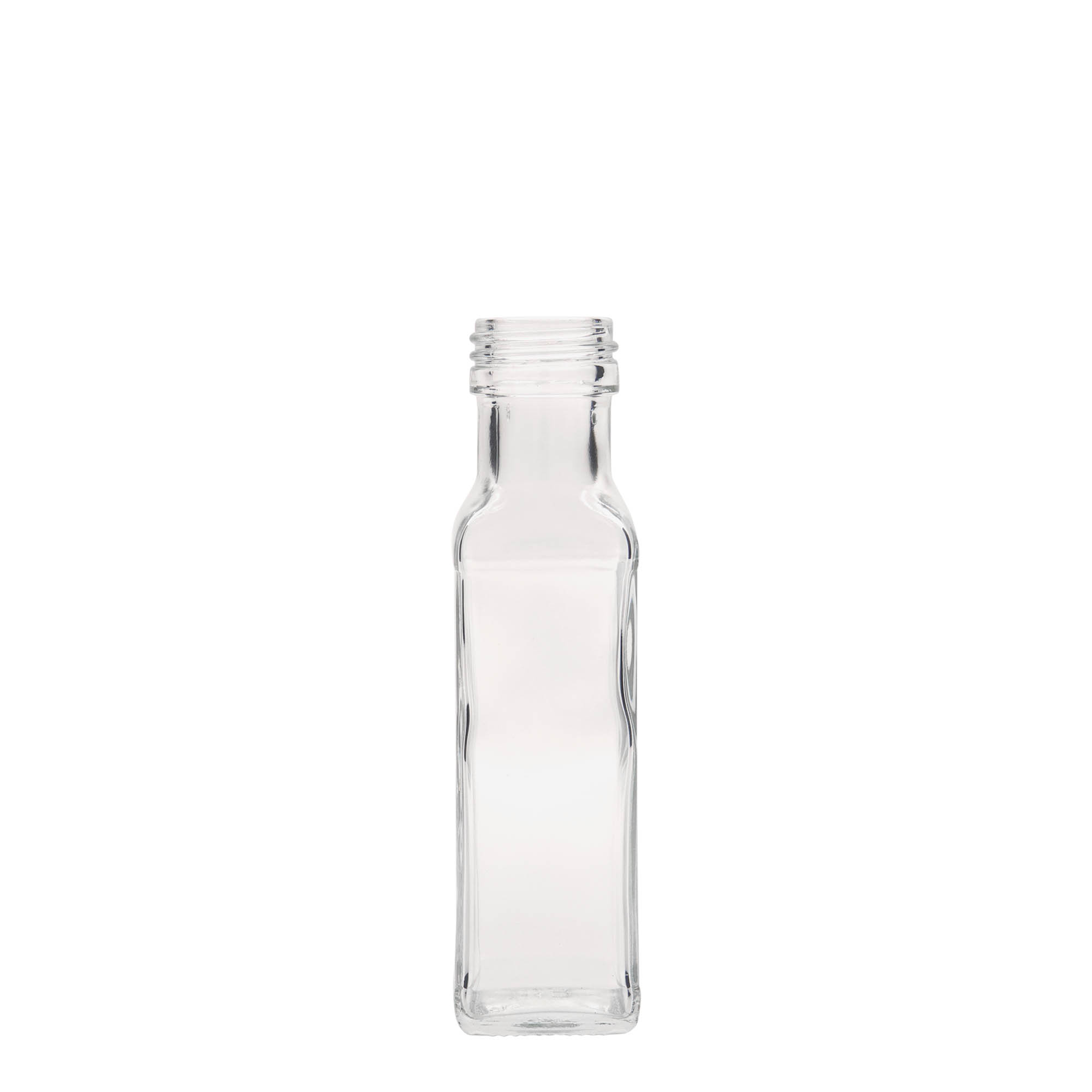 100 ml üvegpalack 'Marasca', négyzet alakú, nyílás: PP 31,5