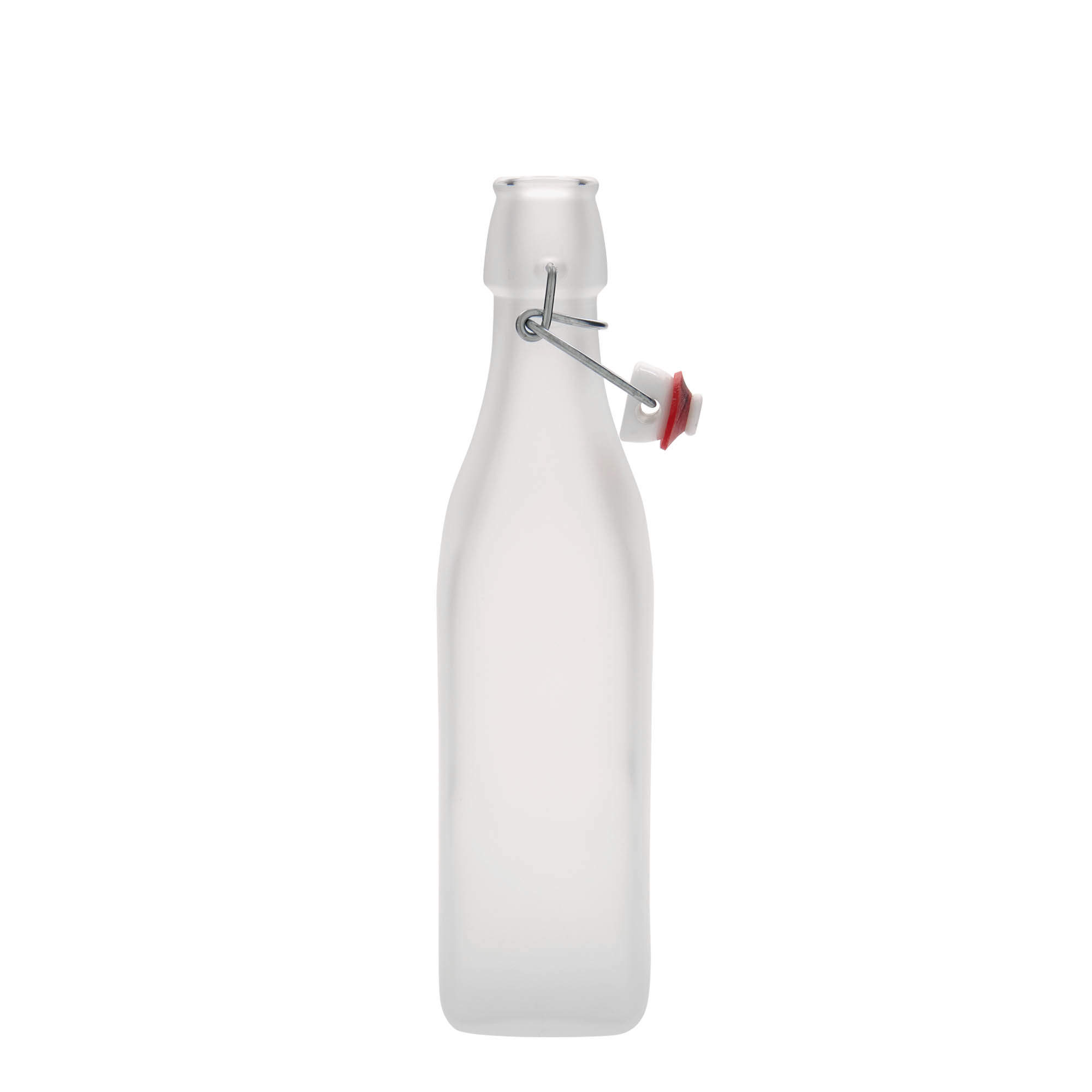 500 ml üveges palack 'Swing, négyzet alakú, fehér, nyílás: patentzár'