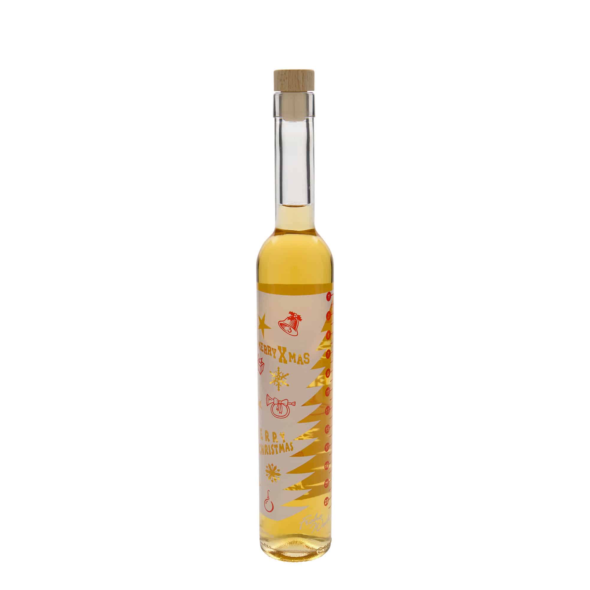 500 ml Maximo üveges palack, nyomtatott „Adventi naptár”, nyílás: parafa dugó