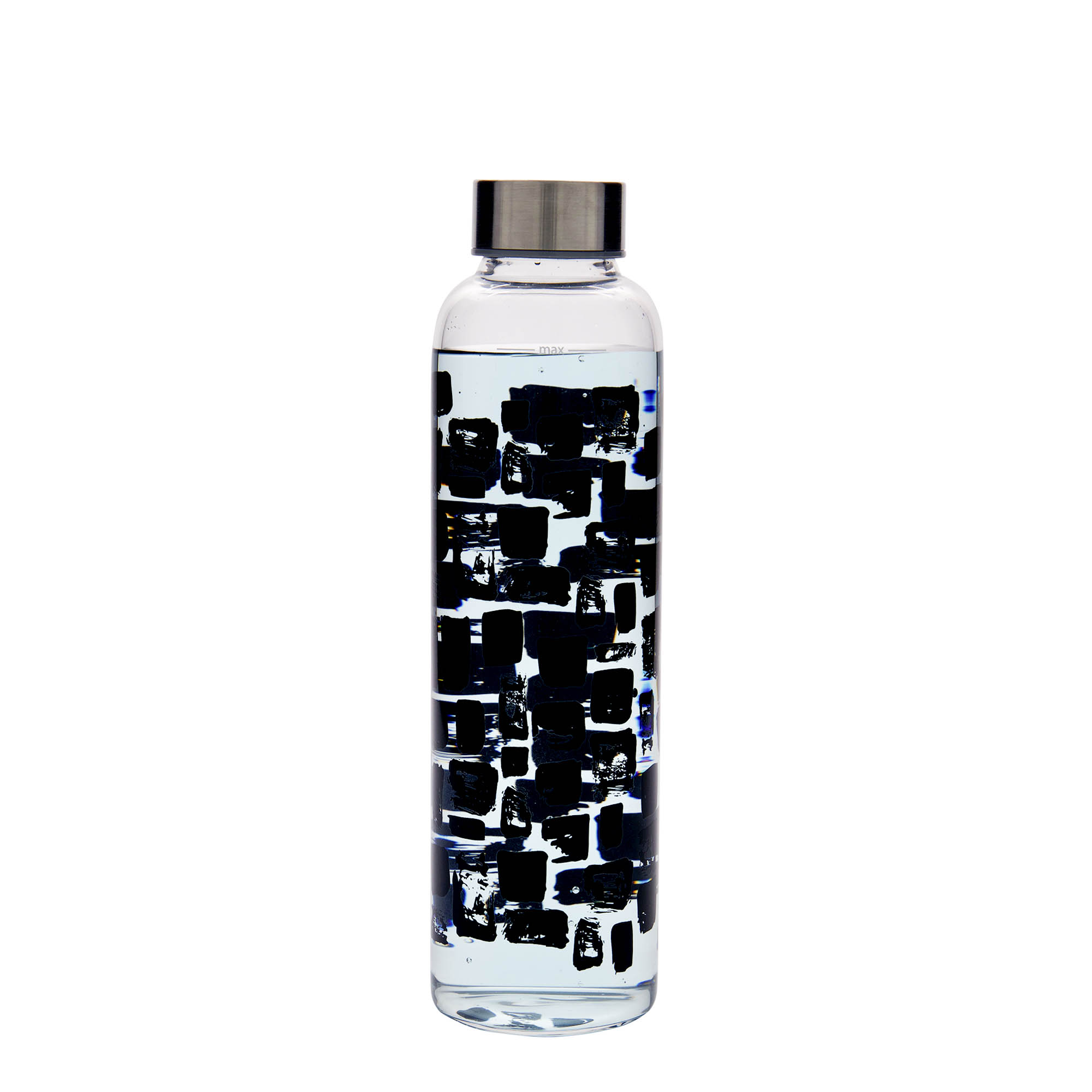 500 ml-es ivópalack, 'Perseus', motívum: Fekete négyszögek, szájnyílás: csavaros kupak