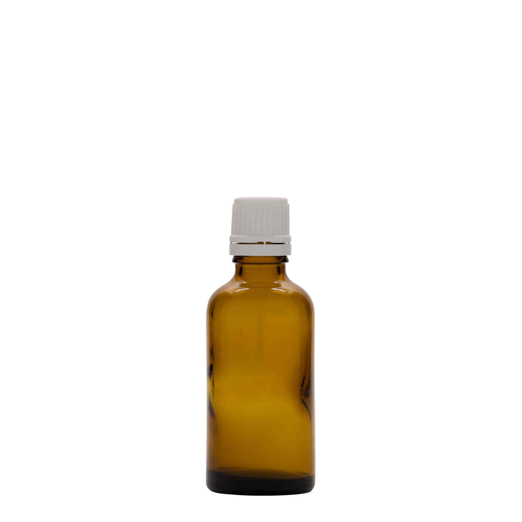 50 ml orvosi üveg, barna, nyílás: DIN 18