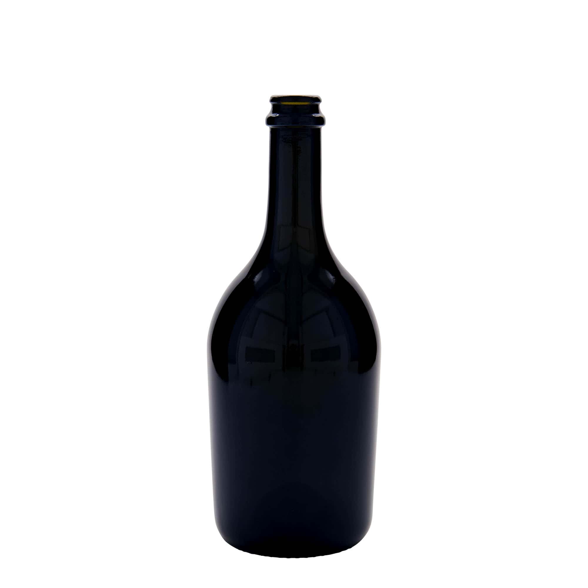 750 ml sör-/pezsgősüveg 'Butterfly', üveg, antikzöld, nyak: koronazáró