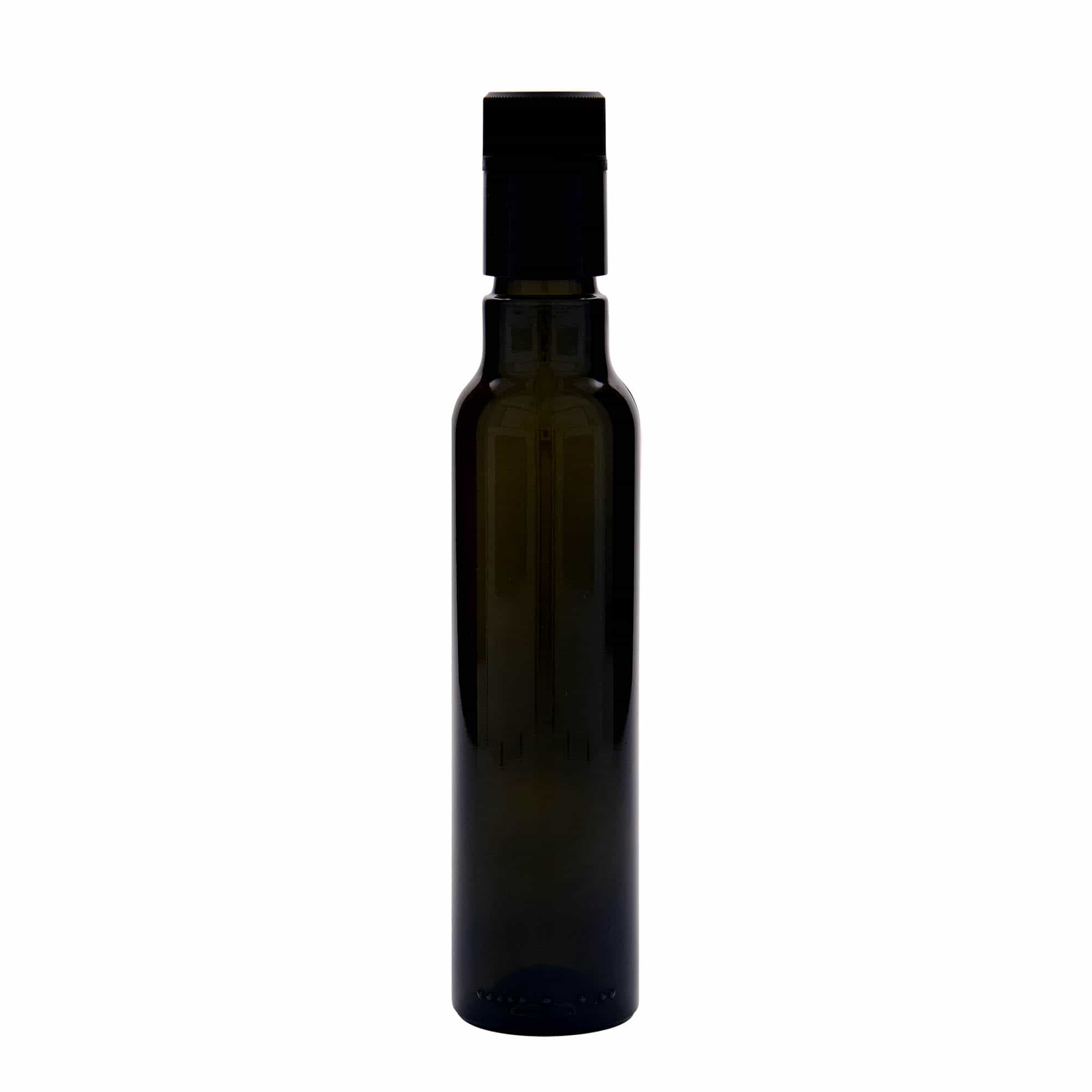 250 ml ecet-/olajos üveg 'Willy New', üveg, antikzöld, száj: DOP