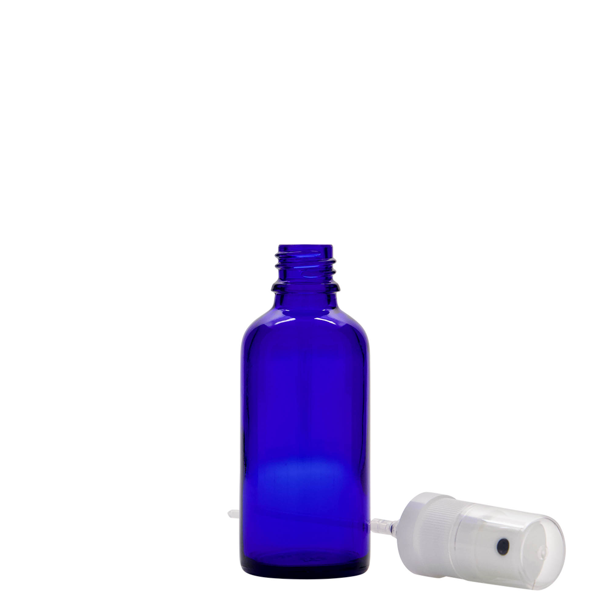 50 ml orvosi permetező üveg, királykék, nyílás: DIN 18 50 ml orvosi permetező üveg, királykék, nyílás: DIN 18