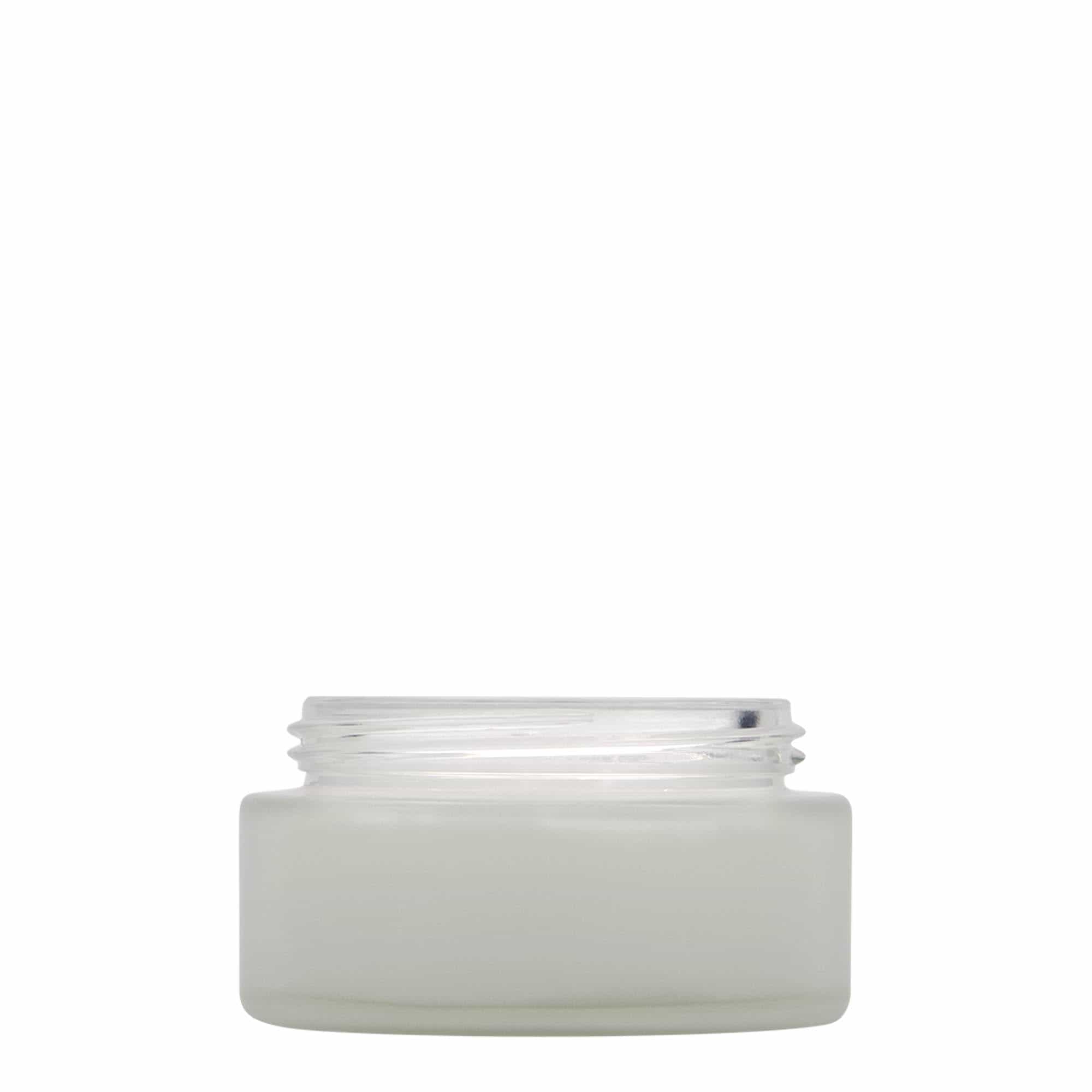 100 ml-es tégely 'Platin Edition', üveg, opál, szájnyílás: csavaros kupak