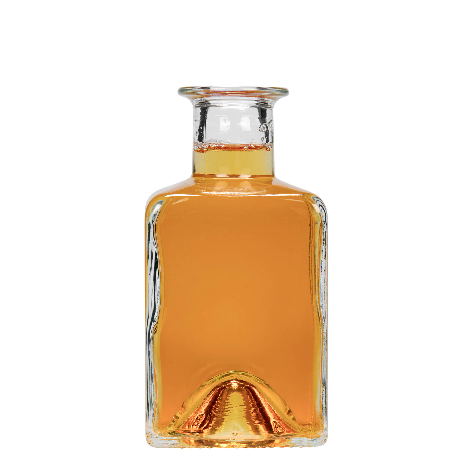 200 ml üvegpalack 'Kubica', négyzet alakú, nyak: parafa