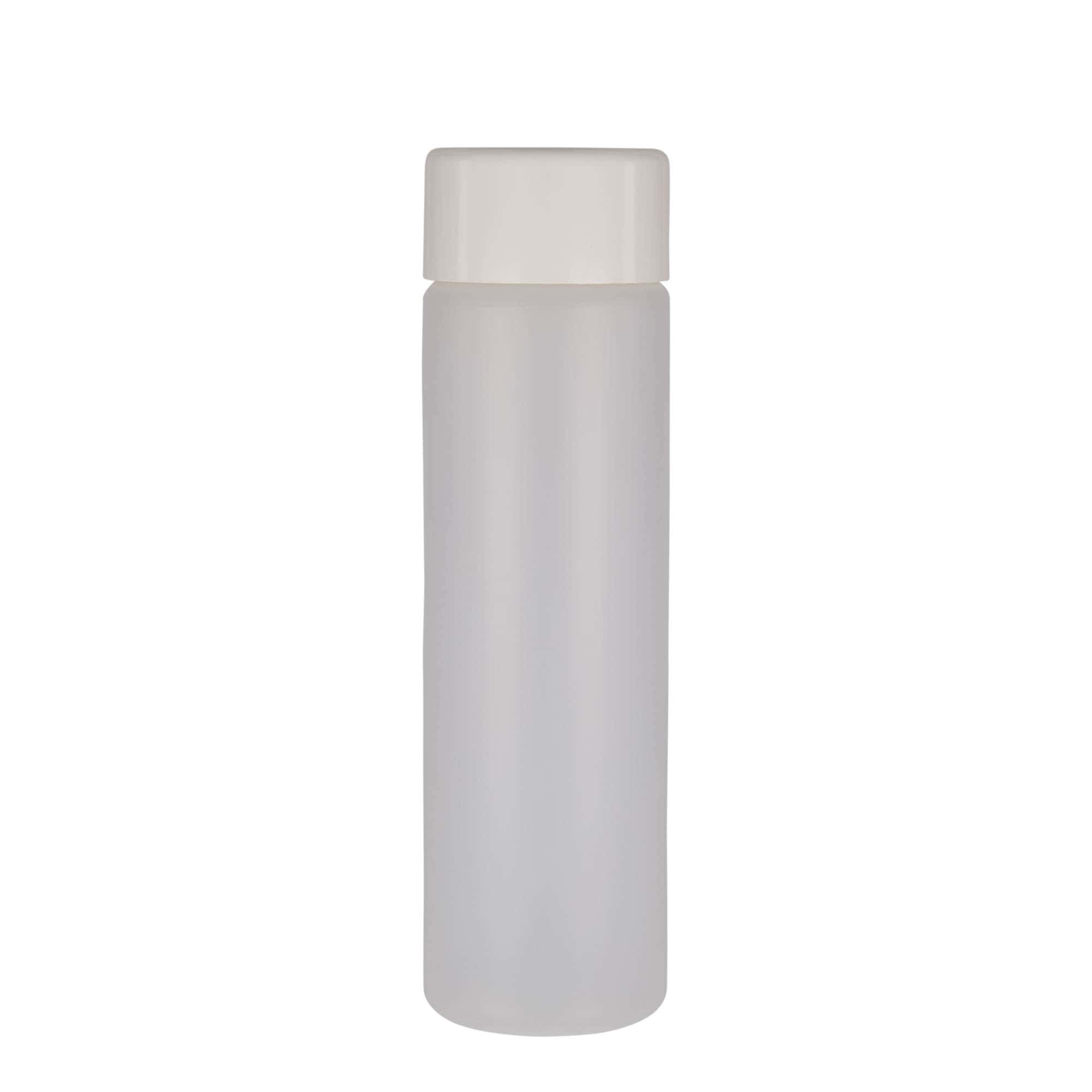 500 ml-es kerek palack, PE-műanyag, natúr, szájnyílás: csavaros kupak