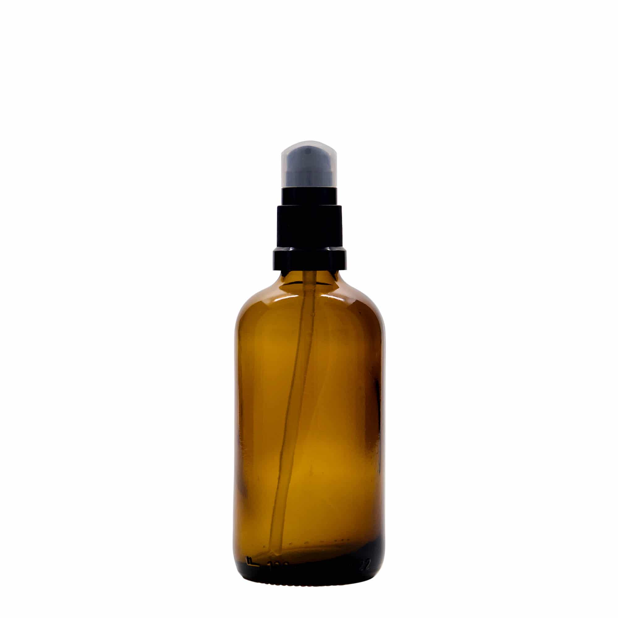 100 ml orvosi üveg lotionadagolóval, üveg, barna, nyílás: DIN 18