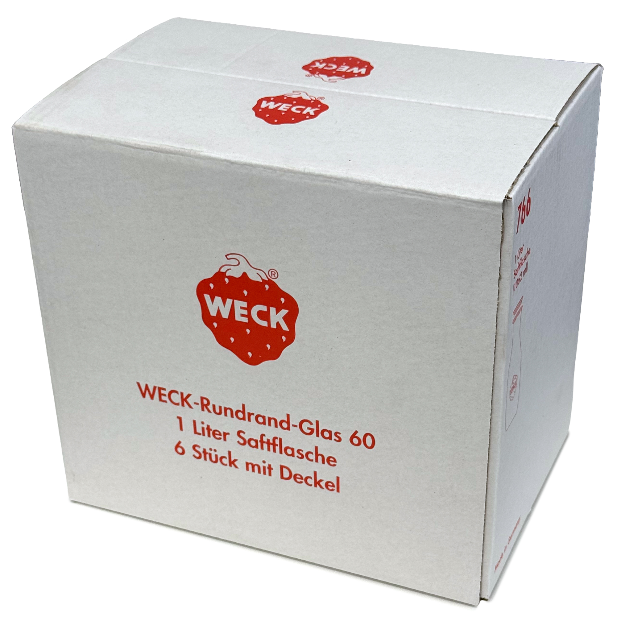6x 1000 ml WECK gyümölcslé-palack üvegfedéllel RR 60