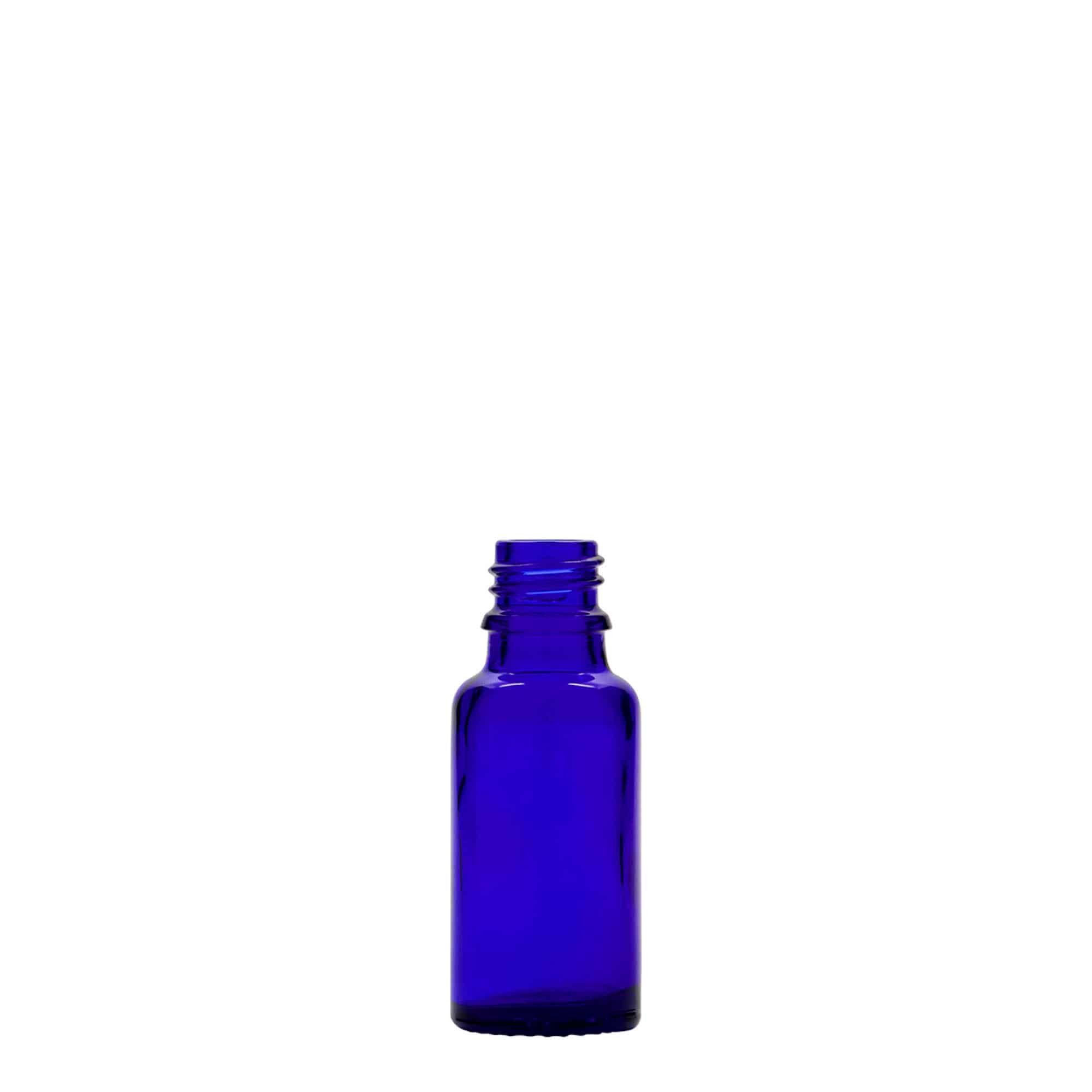 20 ml orvosi üveg, üveg, királykék, nyílás: DIN 18