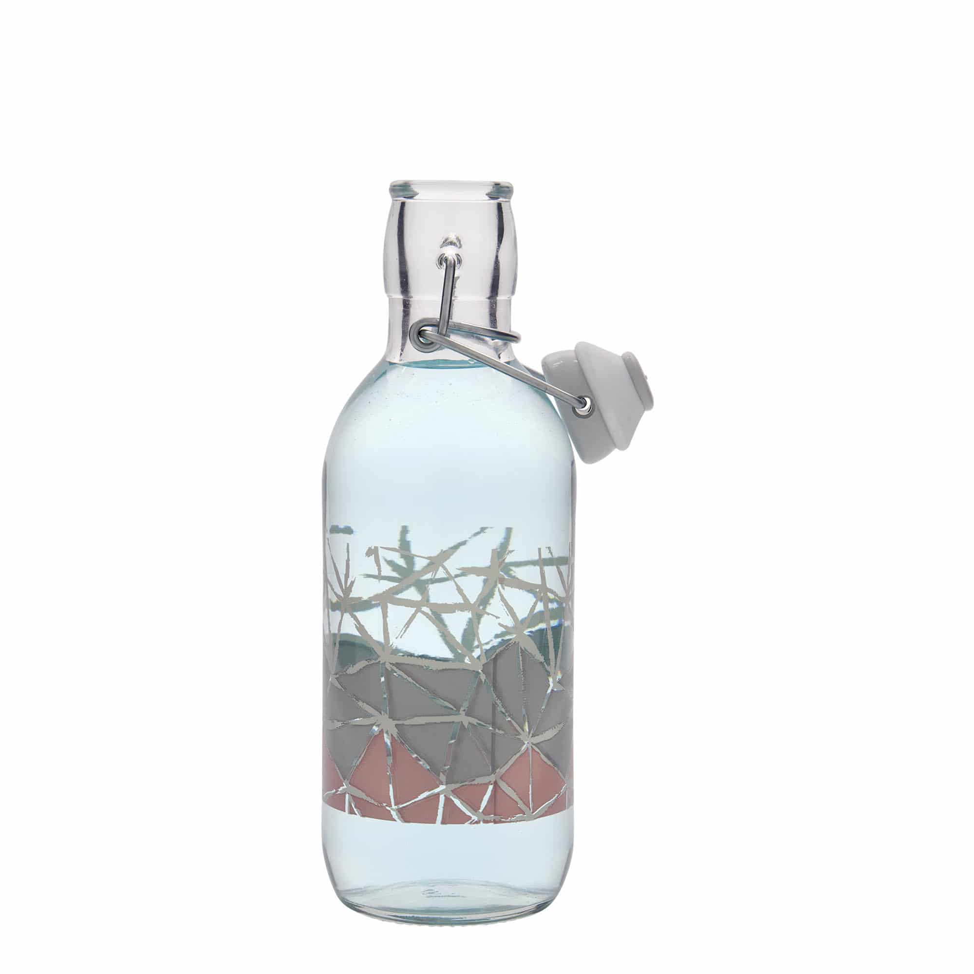 500 ml üveges palack Emilia nyomtatással 'Manolibera rosa', nyílás: patentzár