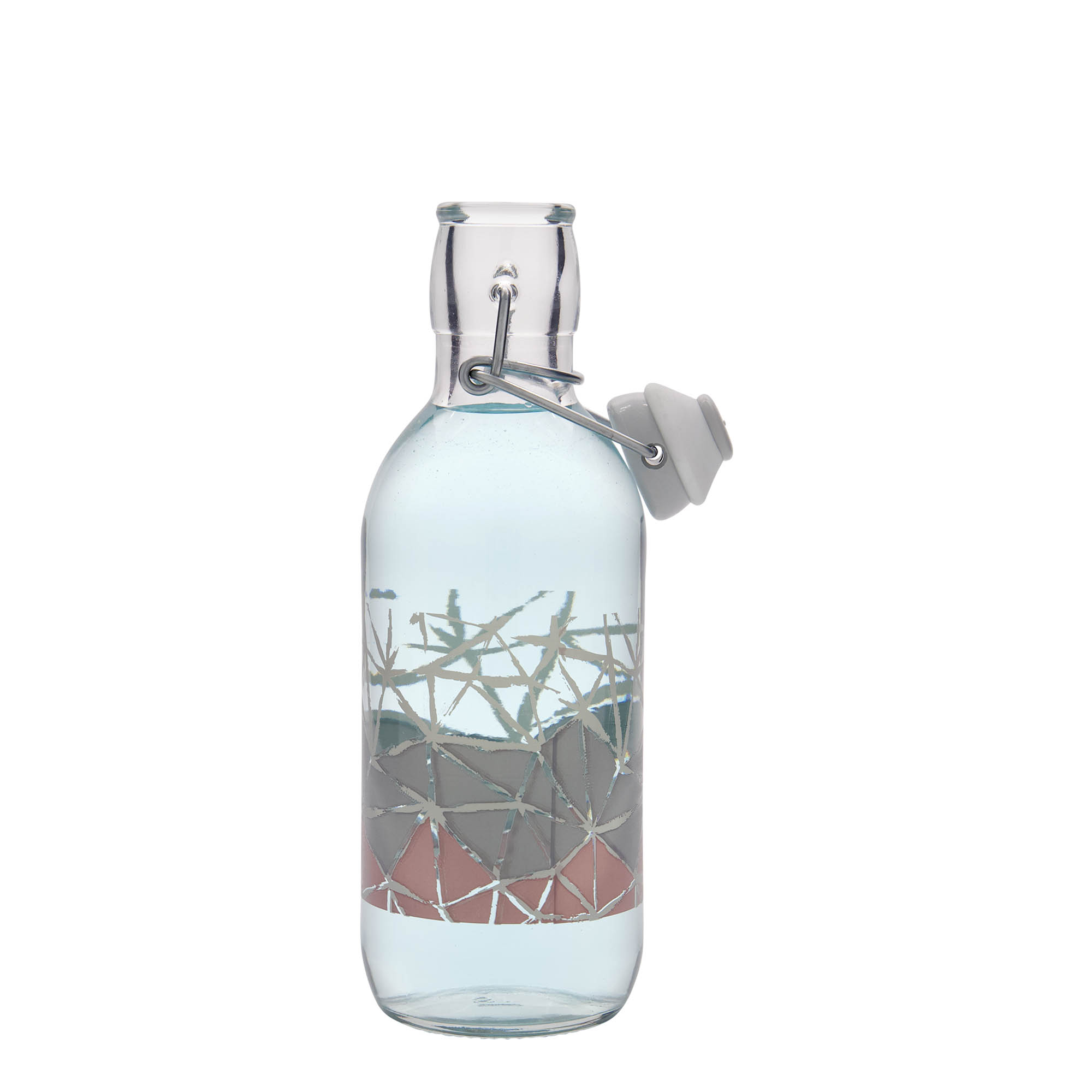 500 ml üveges palack Emilia nyomtatással 'Manolibera rosa', nyílás: patentzár