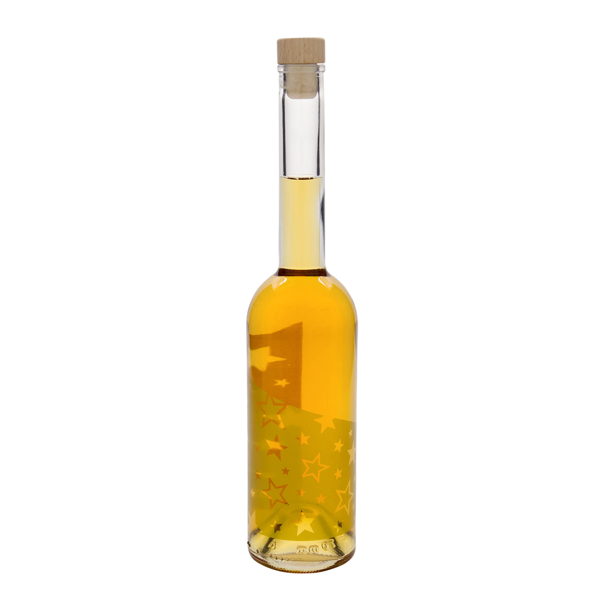 500 ml üvegpalack 'Opera', motívum: aranycsillagok, nyílás: parafa 500 ml üvegpalack 'Opera', motívum: aranycsillagok, nyílás: parafa
